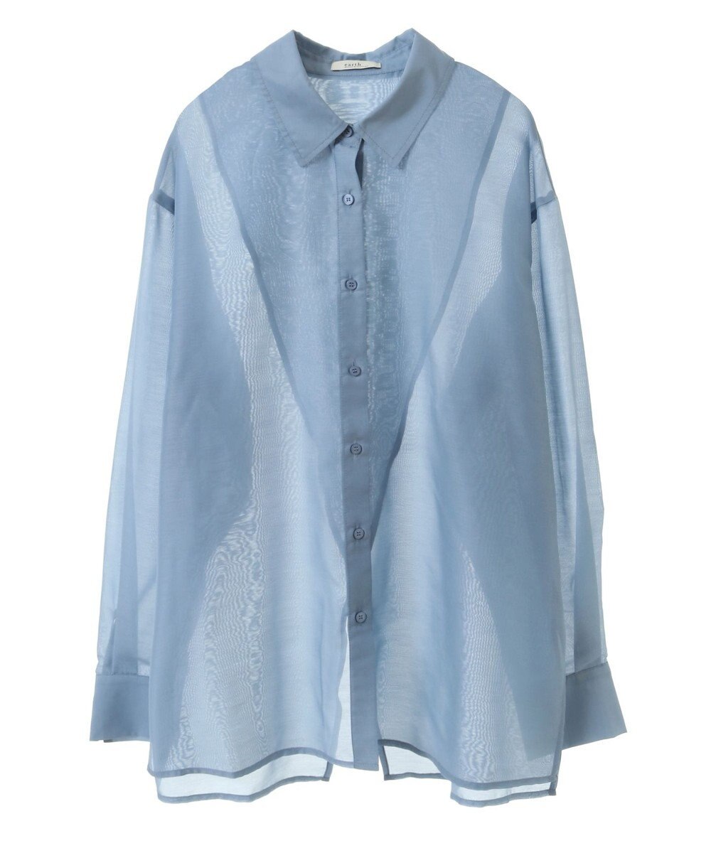 earth music&ecology バックスリットシアーシャツ 