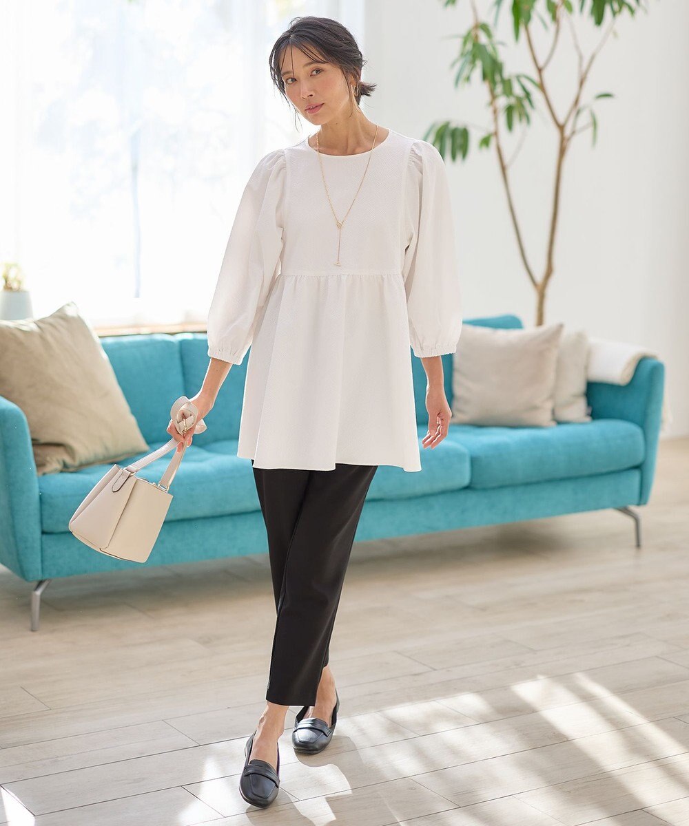 ANY 【ウエストゴム/ストレッチ/セットアップ可】イージィケアストレッチテーパードパンツ 