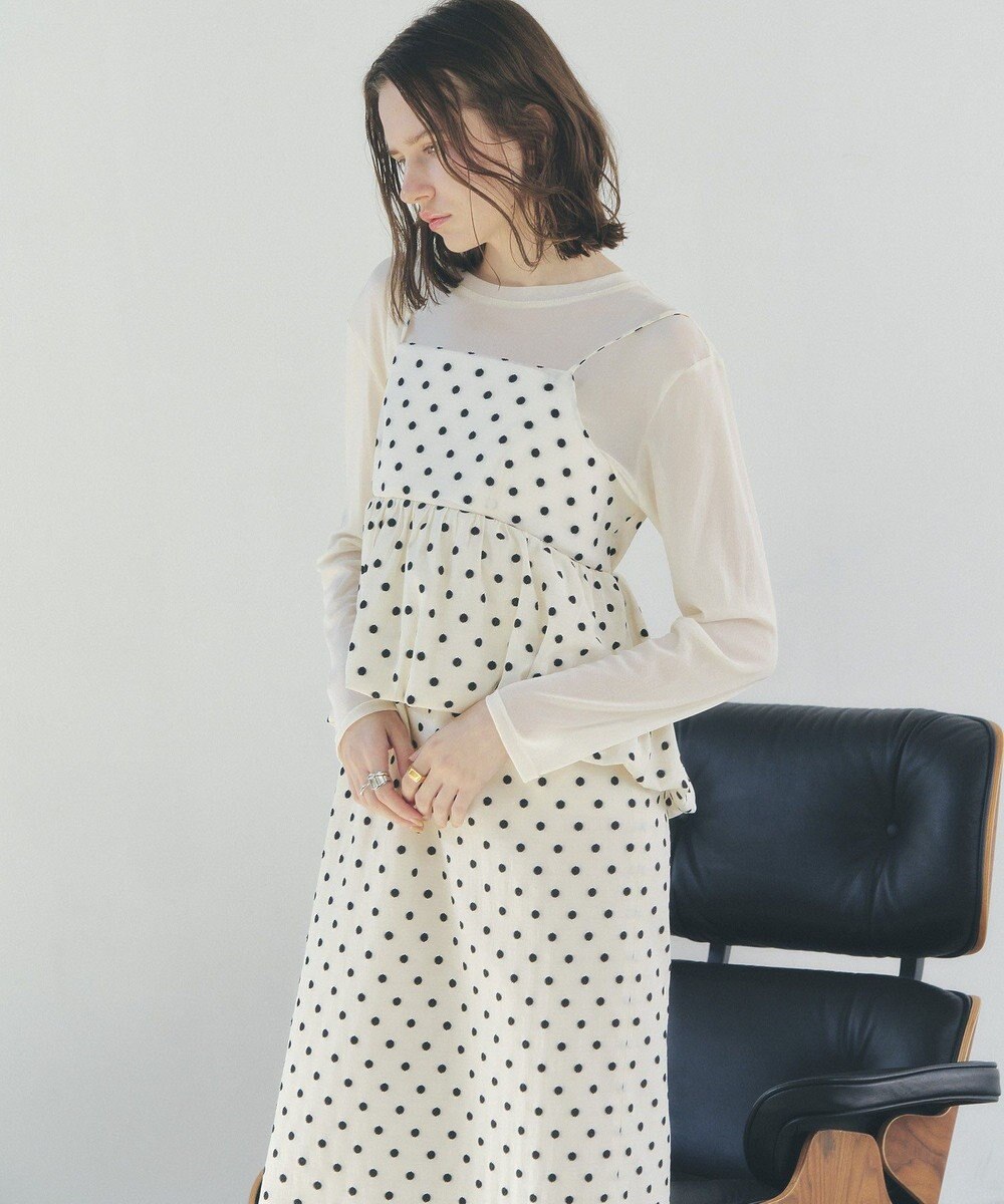 YECCA VECCA ドット柄バルーンキャミワンピース 