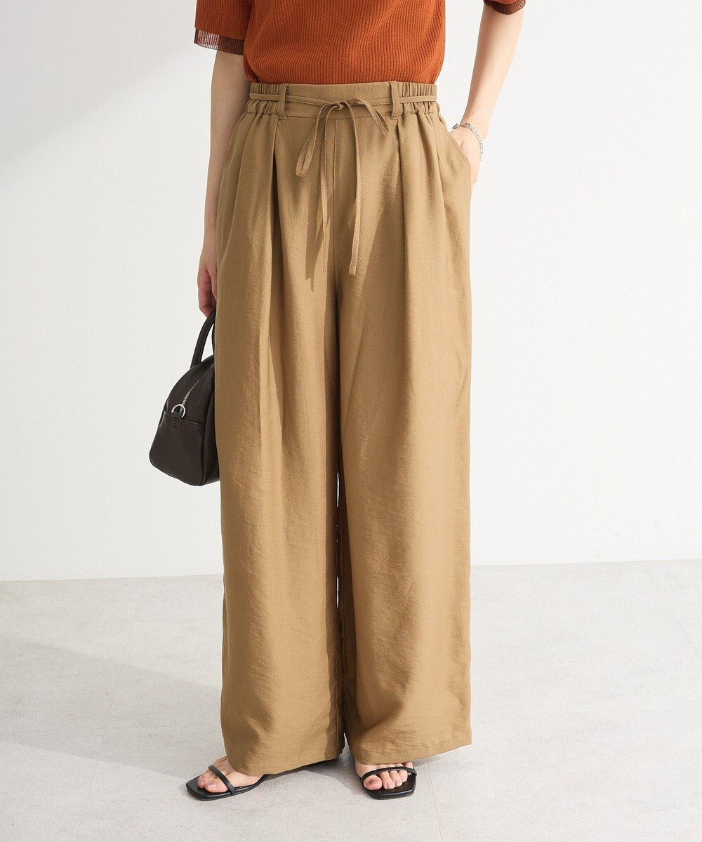 Green Parks 共ベルト付きツイルカラーパンツ 