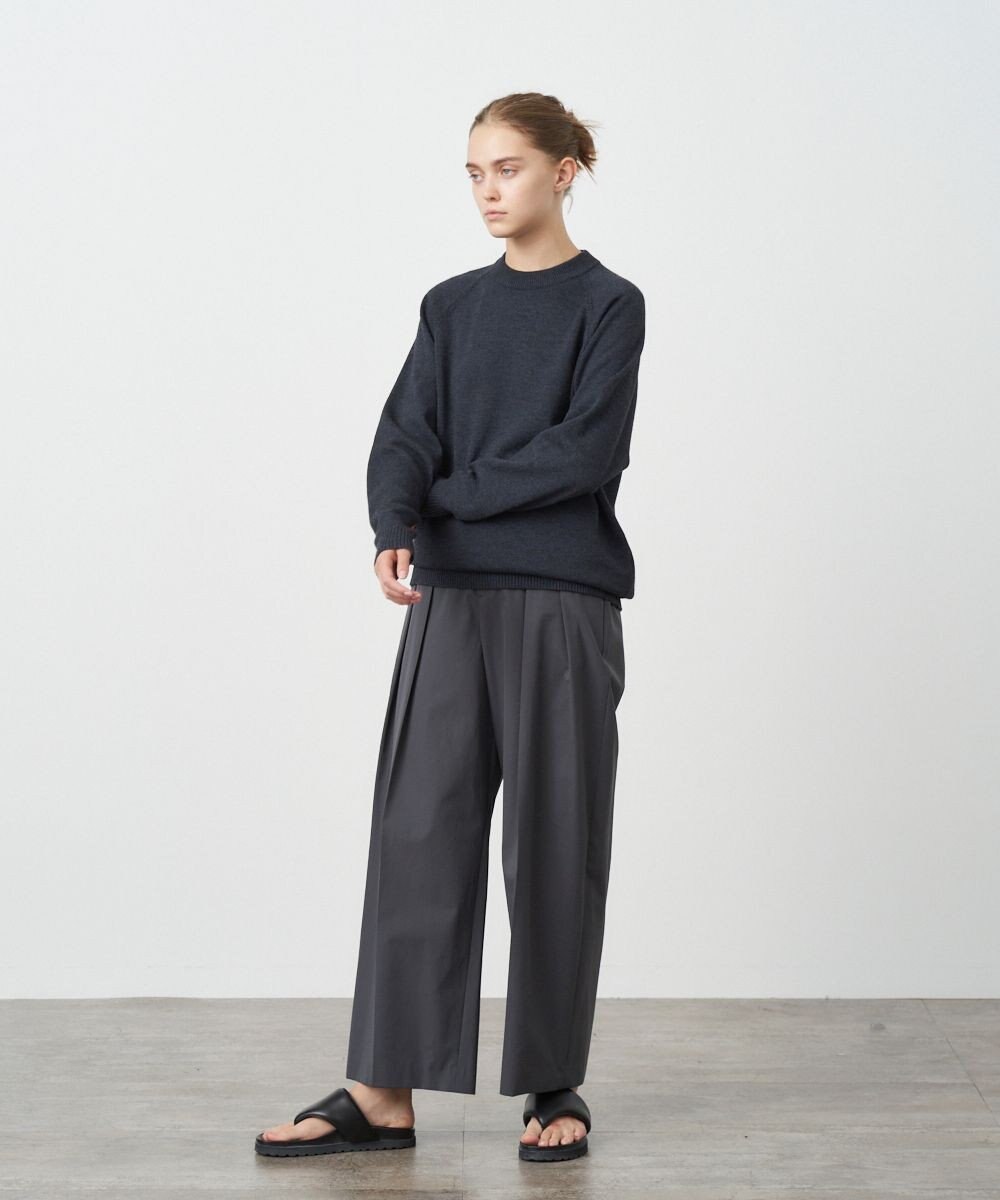ATON AT COTTON CLOTH | 2タックワイドパンツ 