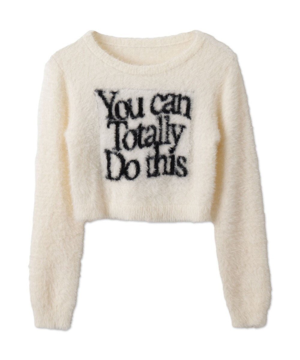 WEGO シャギーロゴコンパクトニット 