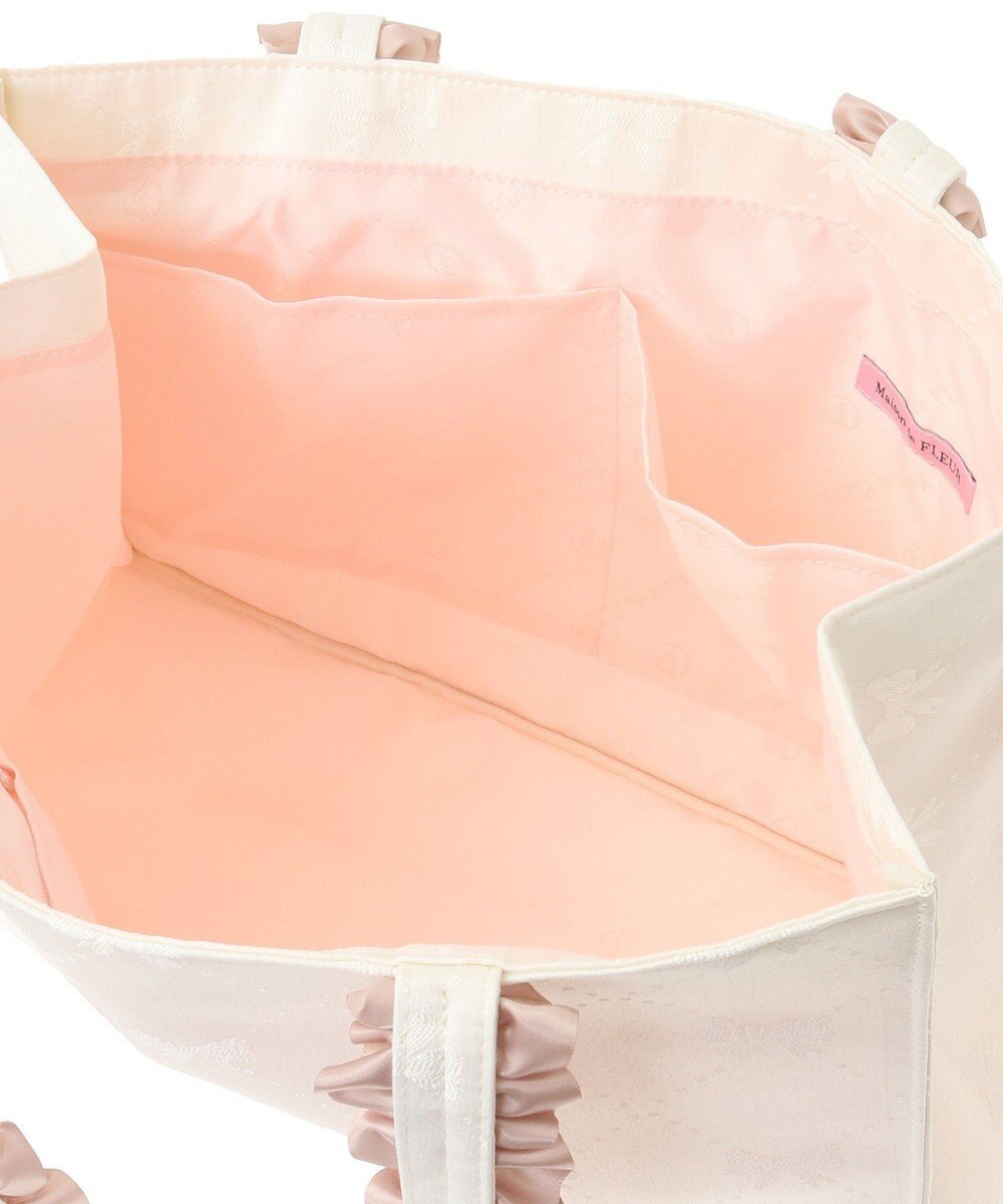 Maison de FLEUR リボン柄ジャカードスクエアトートMバッグ 