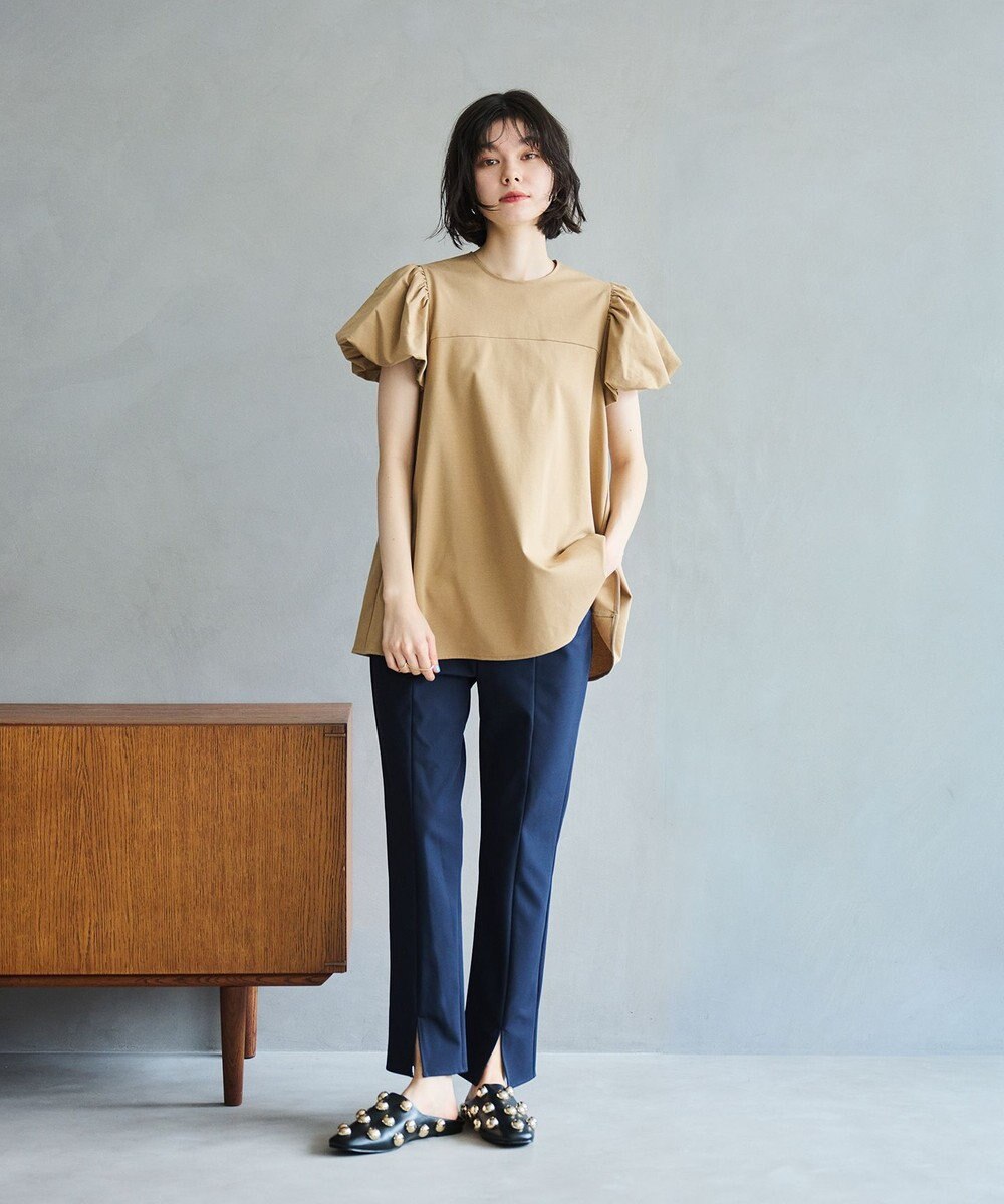 #Newans 【洗える】Aラインパフスリーブカットソー 