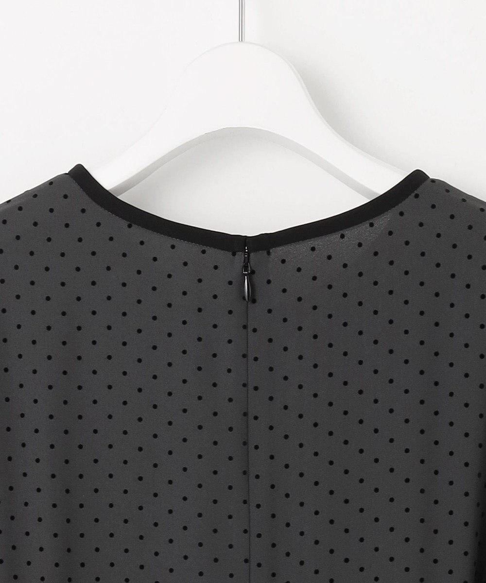 J.PRESS LADIES L 【洗える】ドットフロッキープリント ワンピース 