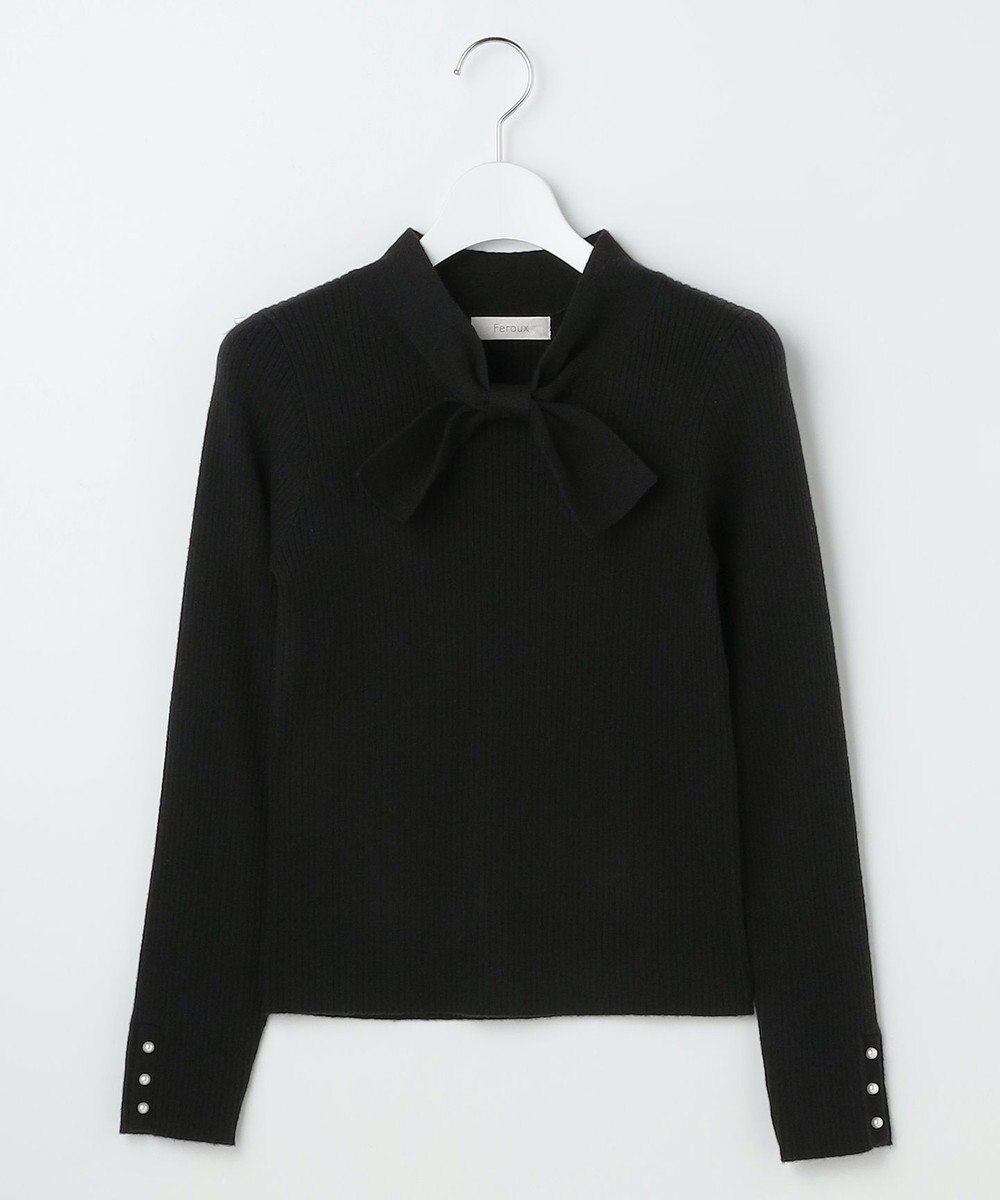 Feroux 【先行予約】リボンタイリブ ニット 
