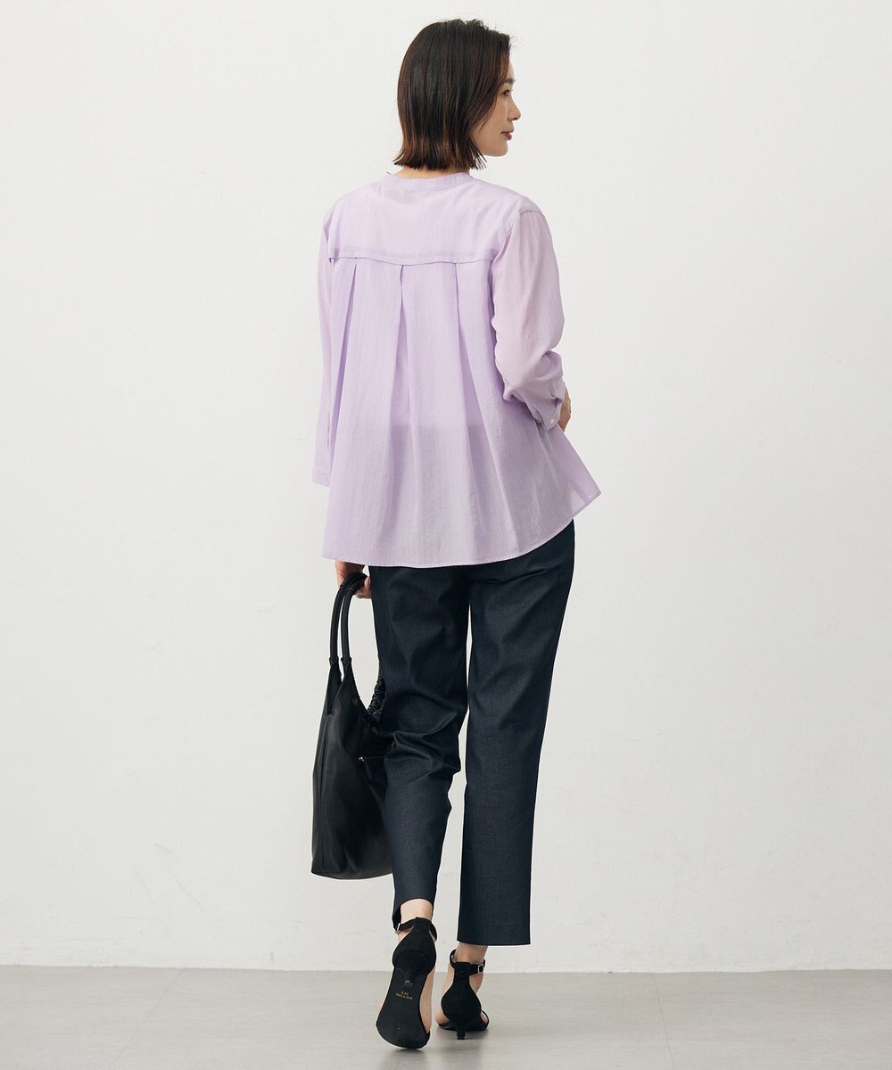 J.PRESS LADIES L 【洗える・速乾・接触冷感】リライムライトローン バックフレア ブラウス 