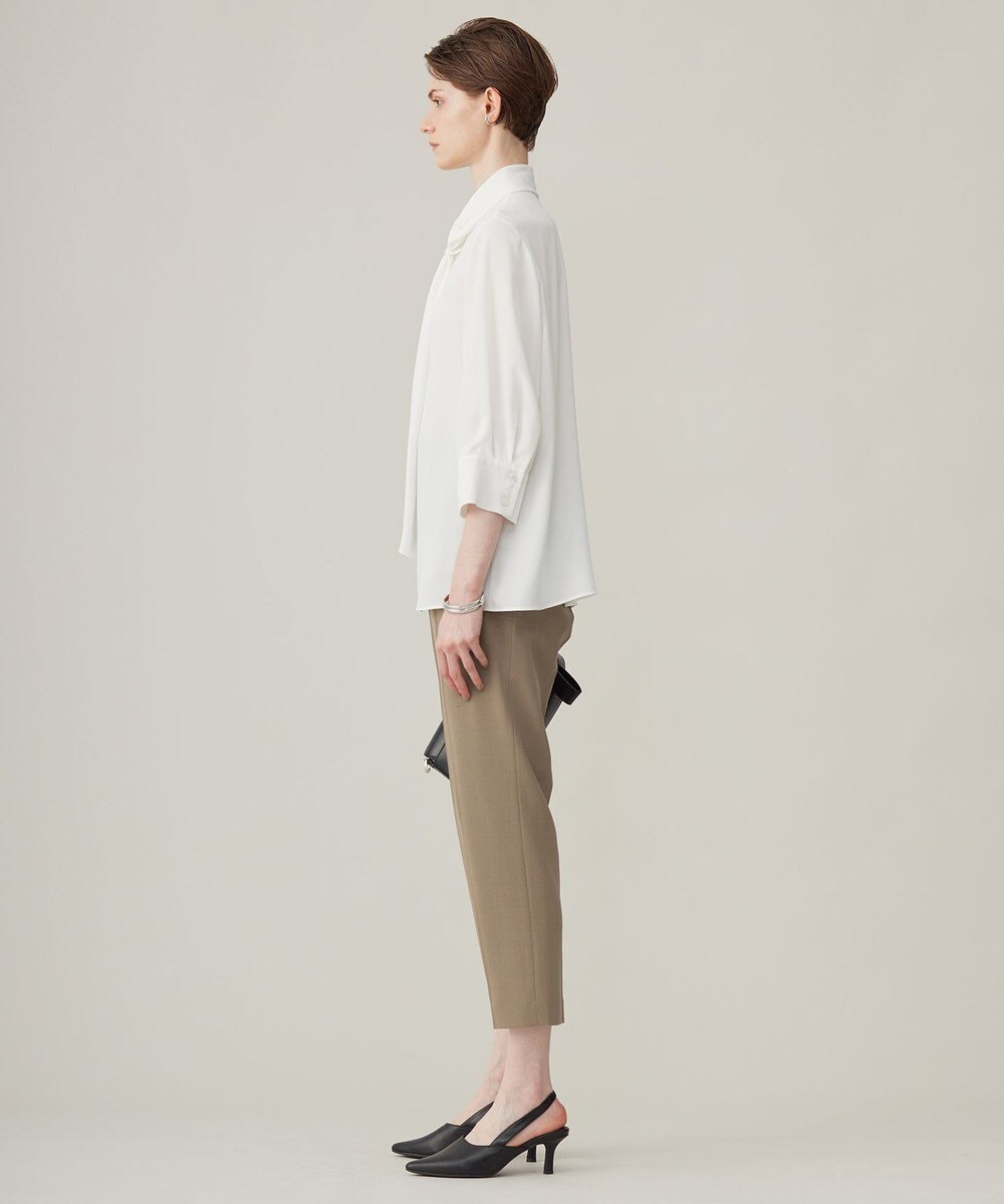 ICB 【接触冷感・UVケア・速乾・洗える】BackSatinAmunzen ボウタイブラウス 