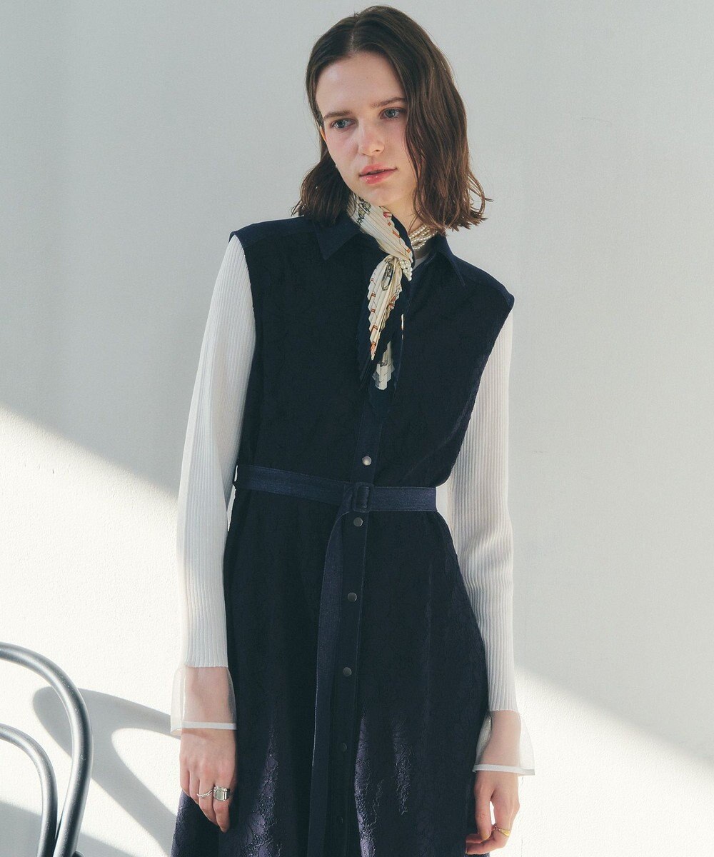 YECCA VECCA ビットプリントプリーツスカーフ 