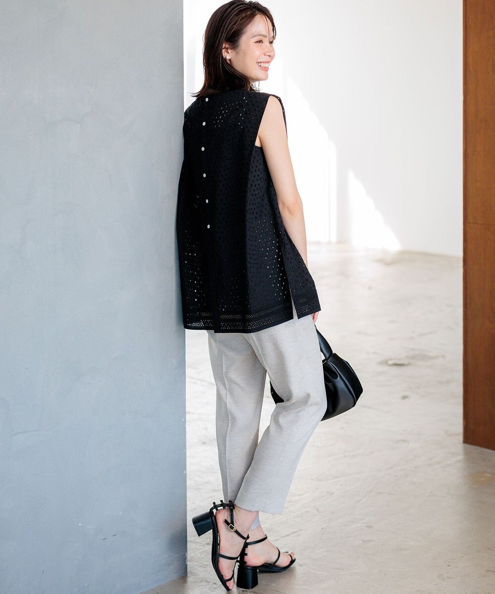 組曲 L 【先行予約】ライトリネンライクテーパード パンツ 