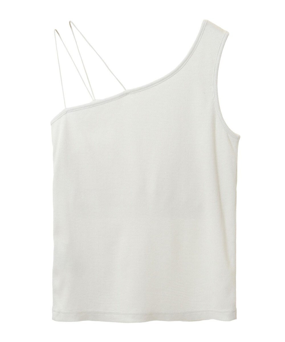 Green Parks カップ付きアシンメトリーラメタンクトップ 