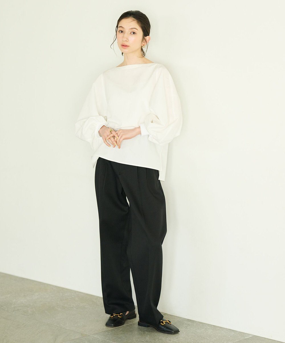 #Newans 【撥水】ボートネックリラクシーシャツ 