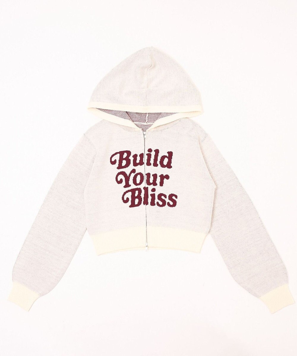 WEGO グラフィックジャガードニットZIPパーカー 