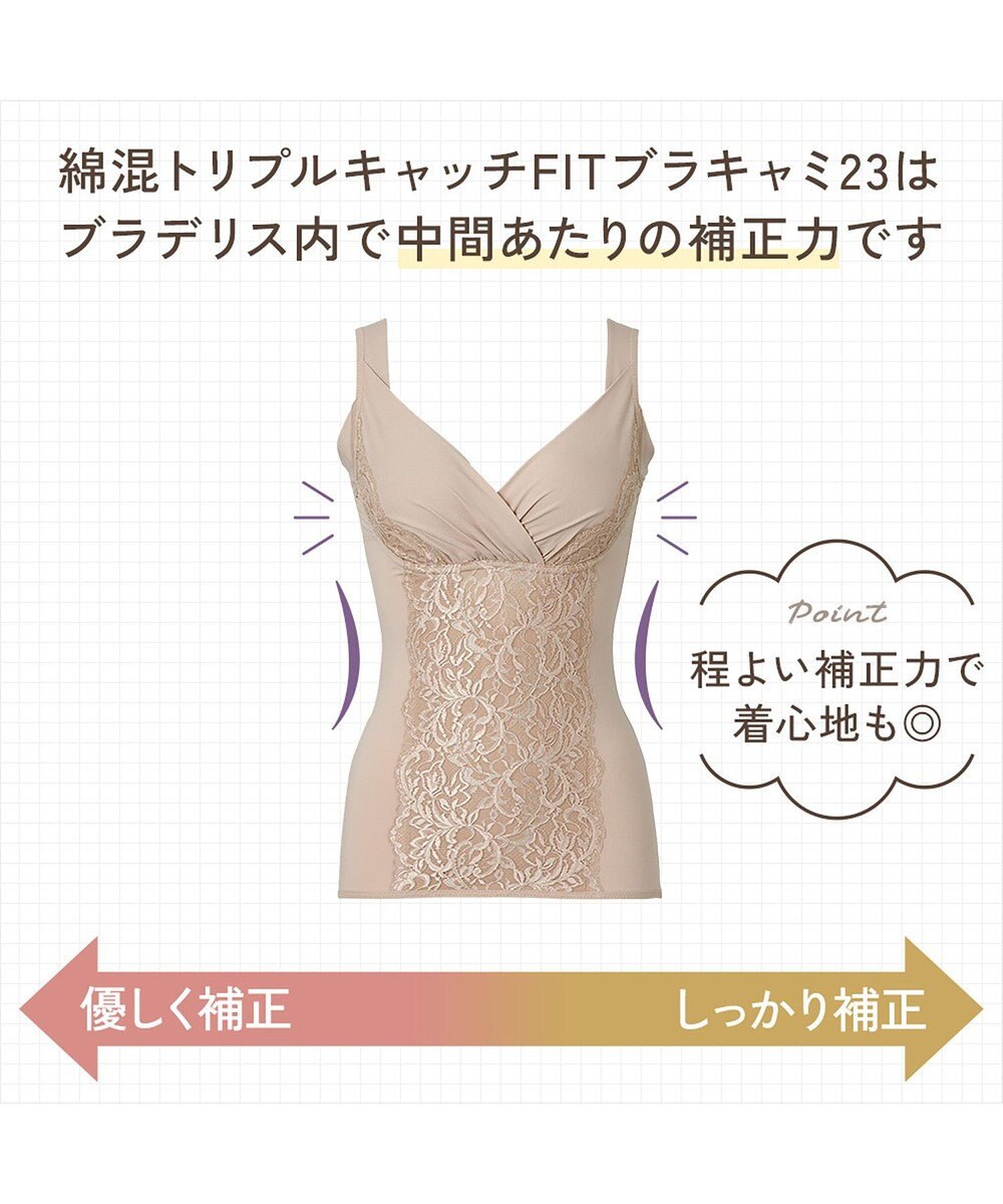 BRADELIS New York 【BRADELIS NewYork peace】綿混トリプルキャッチFITブラキャミ23 ブラデリス 補正下着 シェイパー 