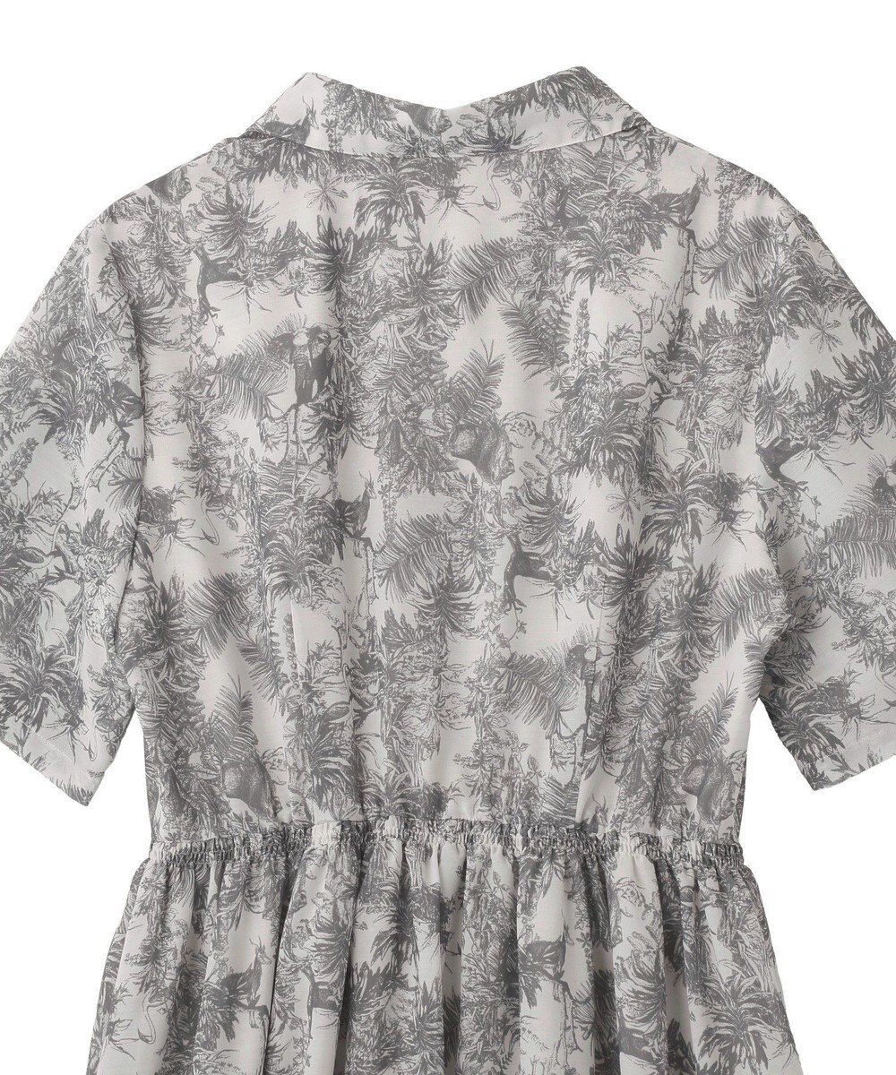 YECCA VECCA サファリ柄フレアシャツワンピース 