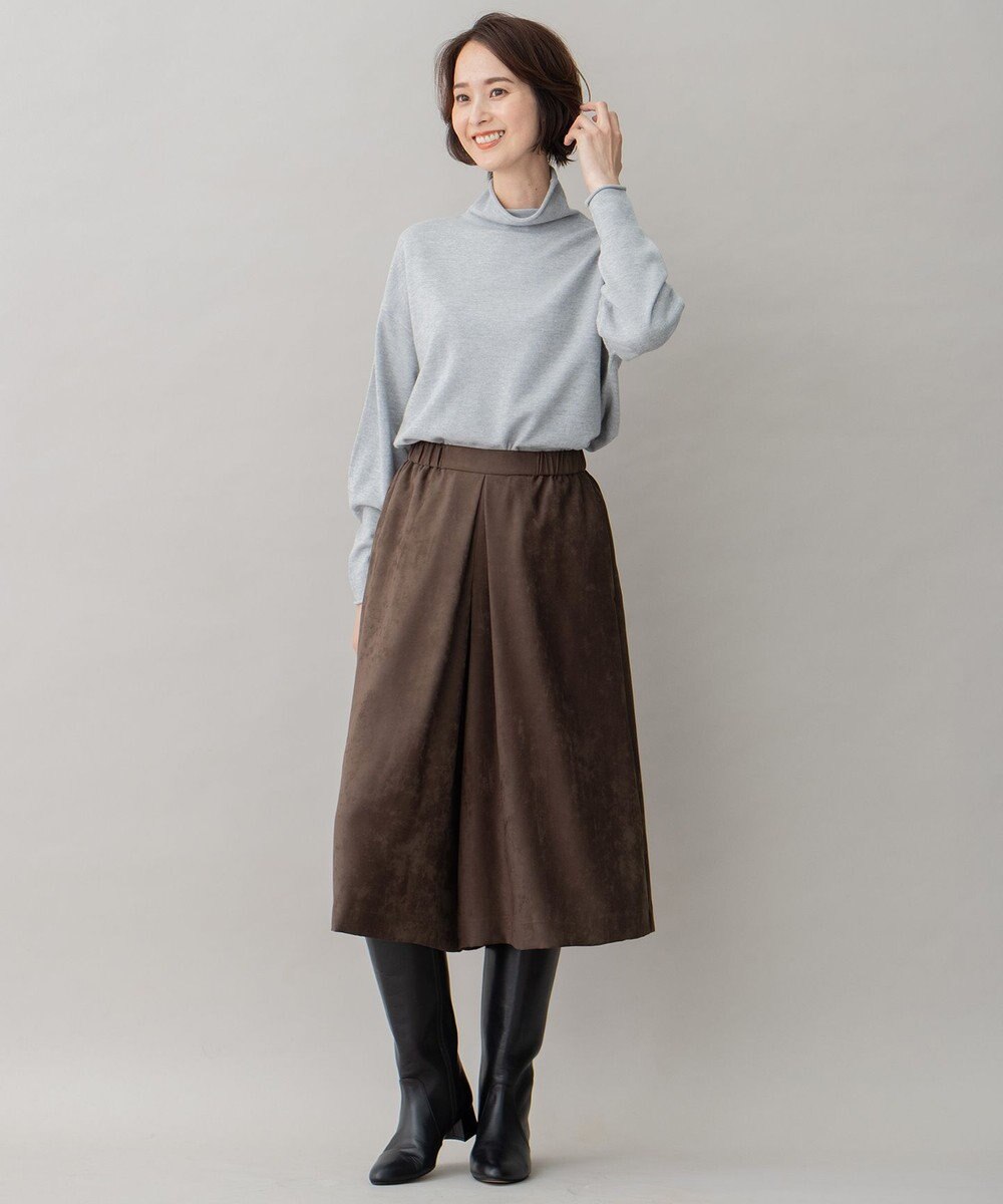 自由区 L 【洗える】ライトスエード キュロット 