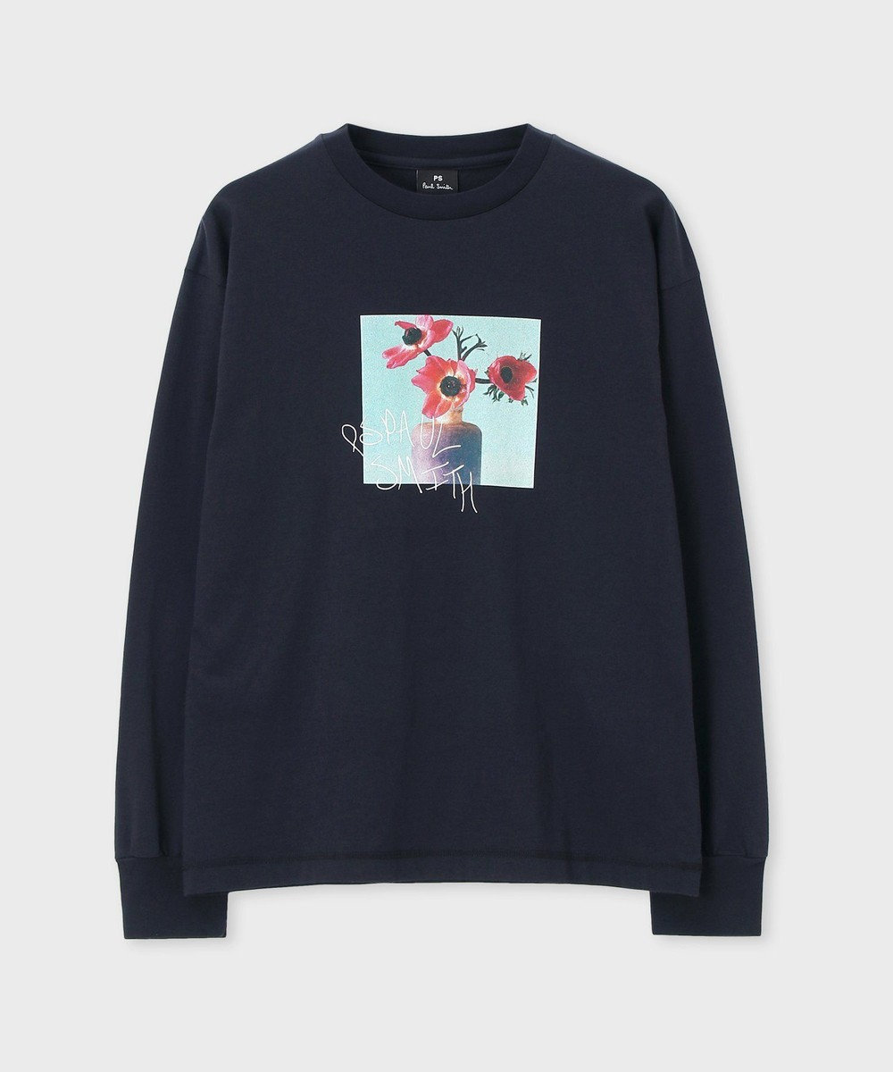 Paul Smith アート フラワー 長袖Tシャツ ネイビー