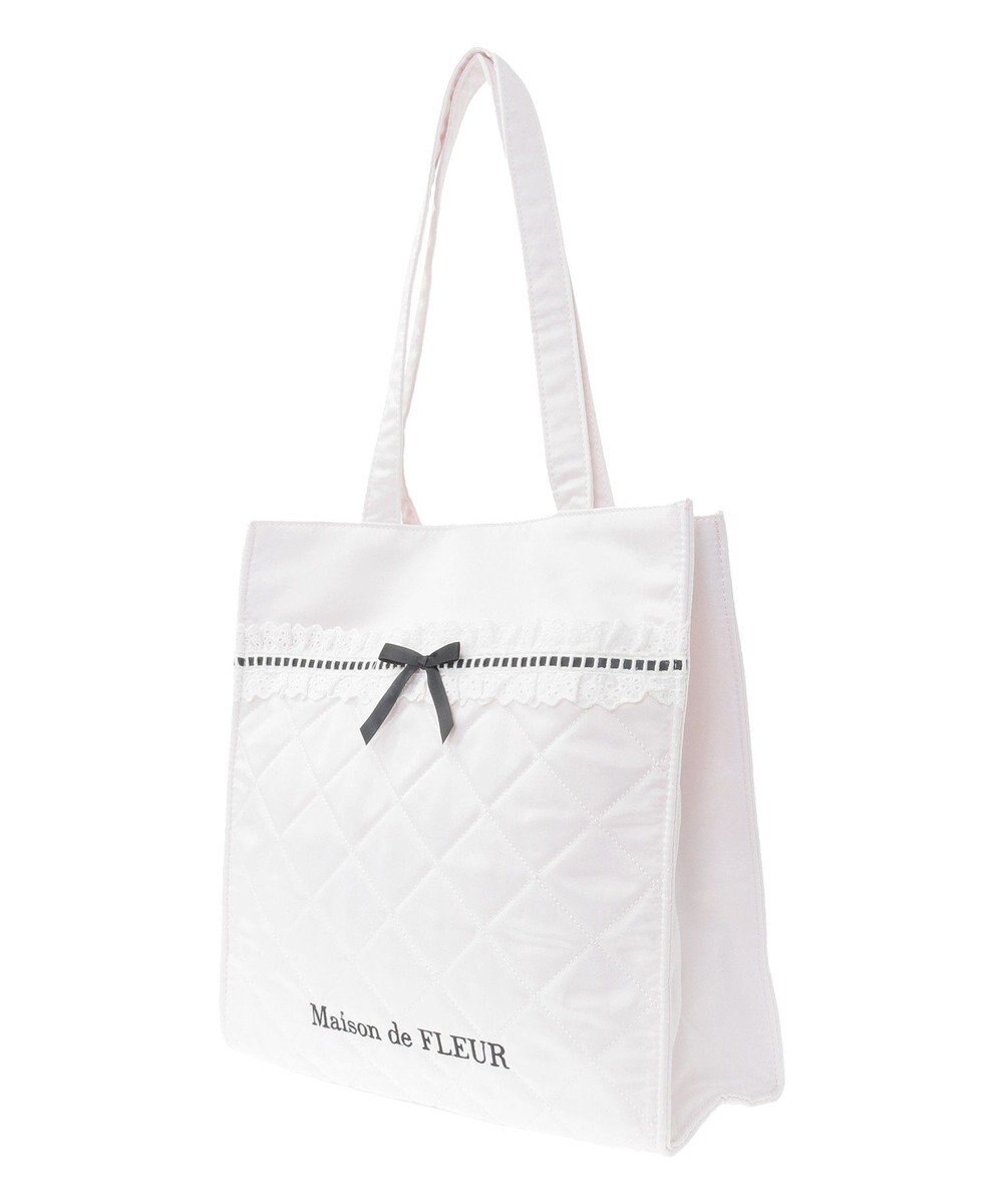 Maison de FLEUR コットンフリルスクエアトート 