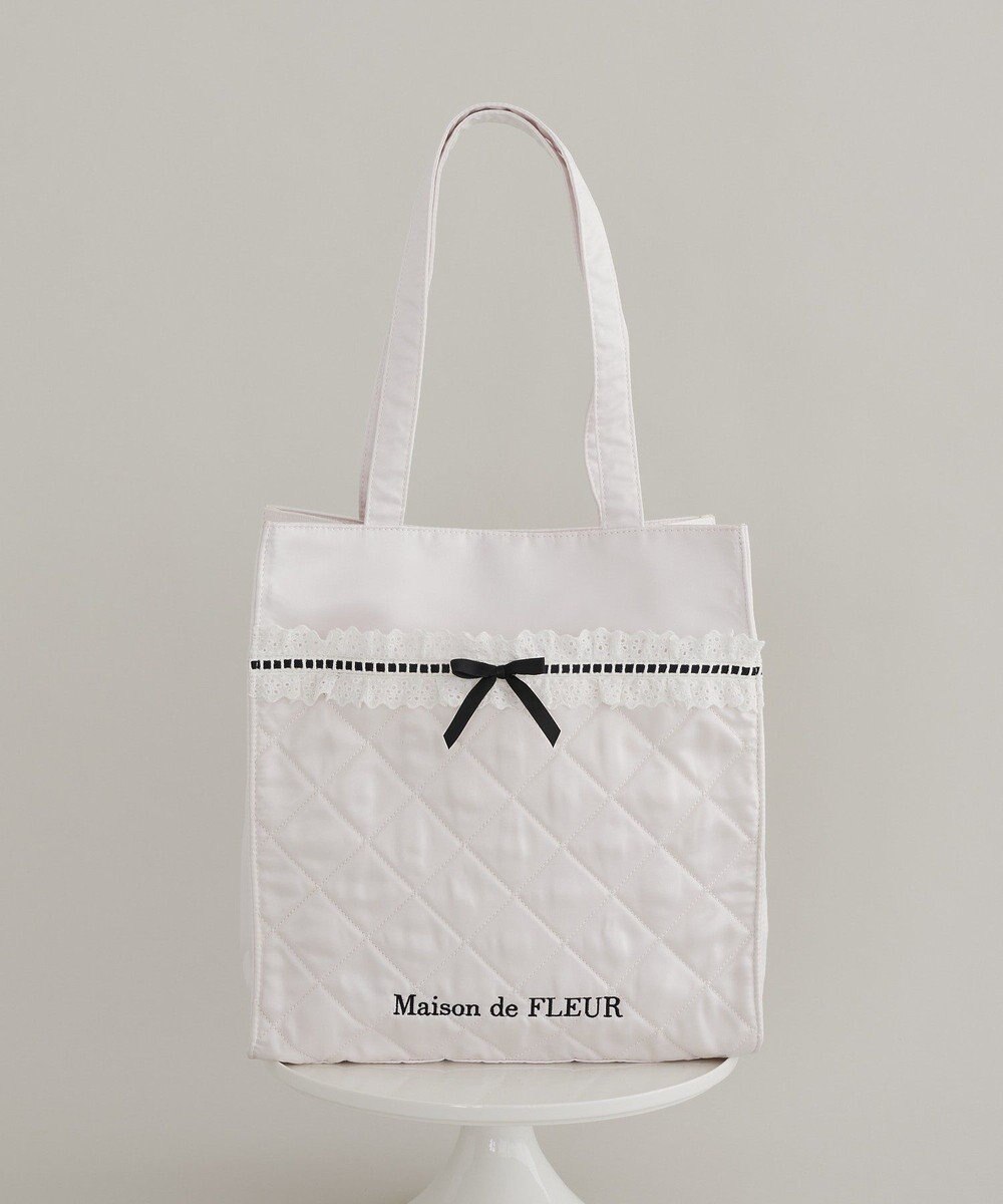 Maison de FLEUR コットンフリルスクエアトート 