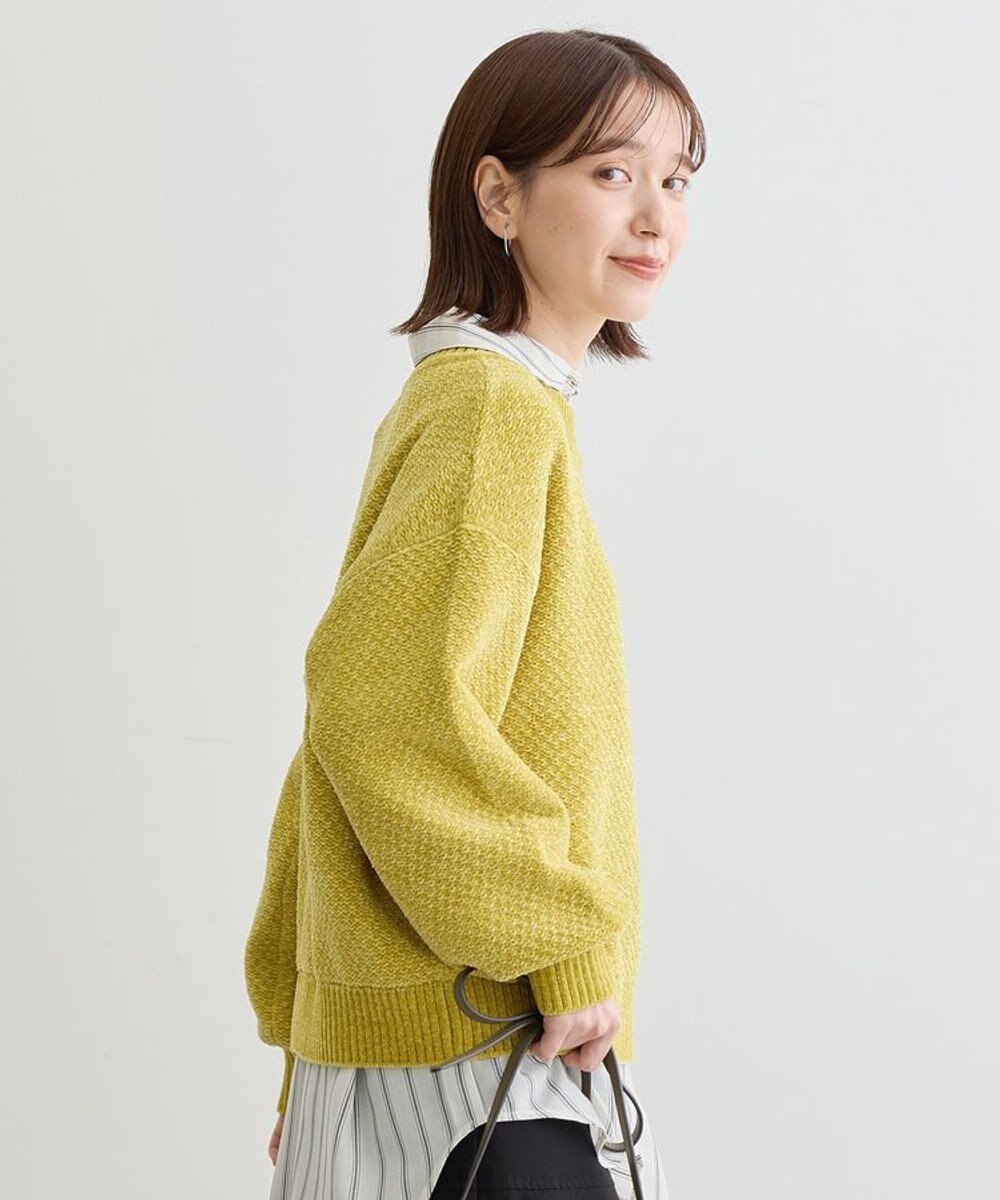 Green Parks ベロアモールモックネックニットプルオーバー 