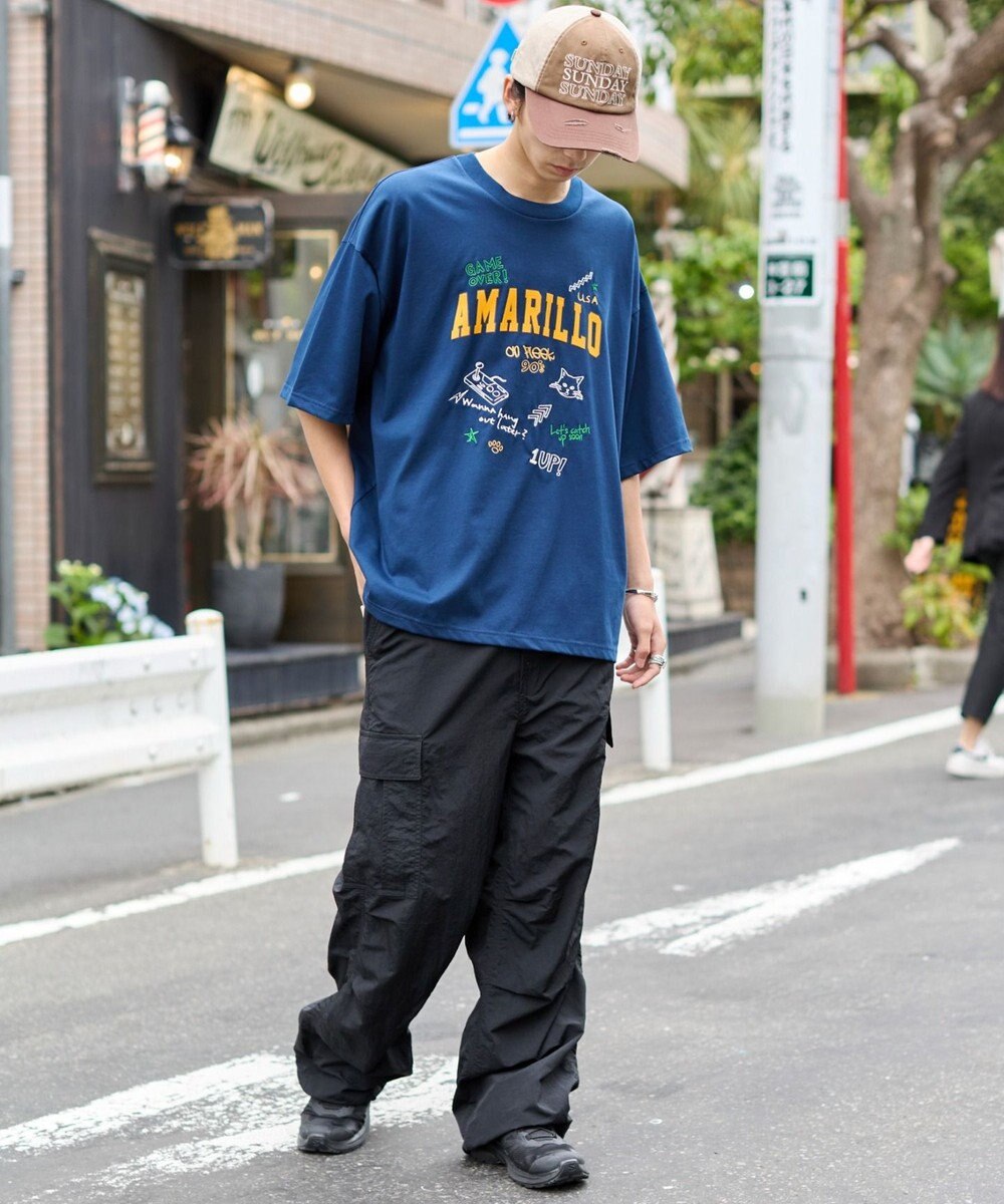 WEGO 【速乾/ひんやり/ユニセックス着用ITEM】接触冷感フロッキープリントグラフィックT（SS） 