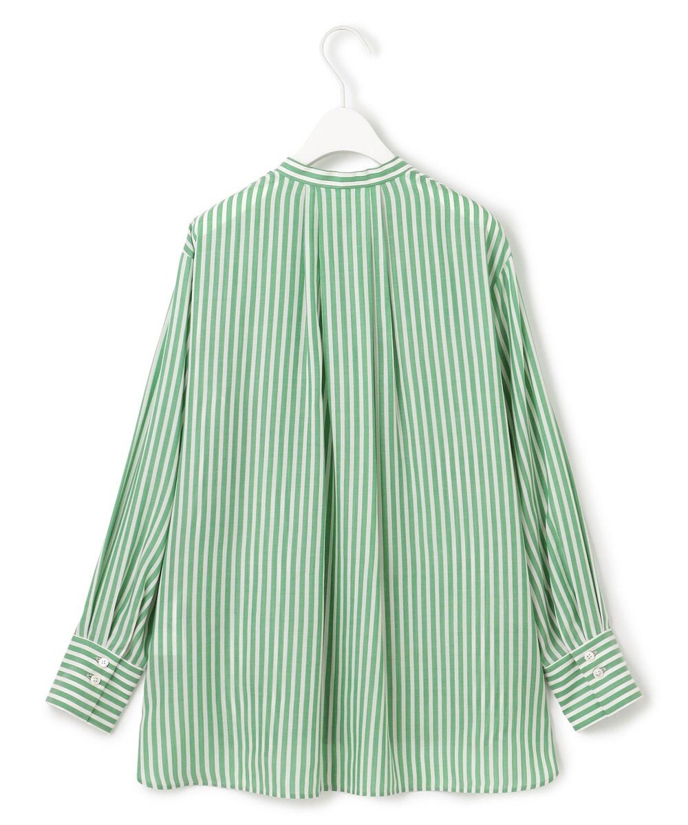 ICB 【洗える】キュプラローンストライプ シャツ 