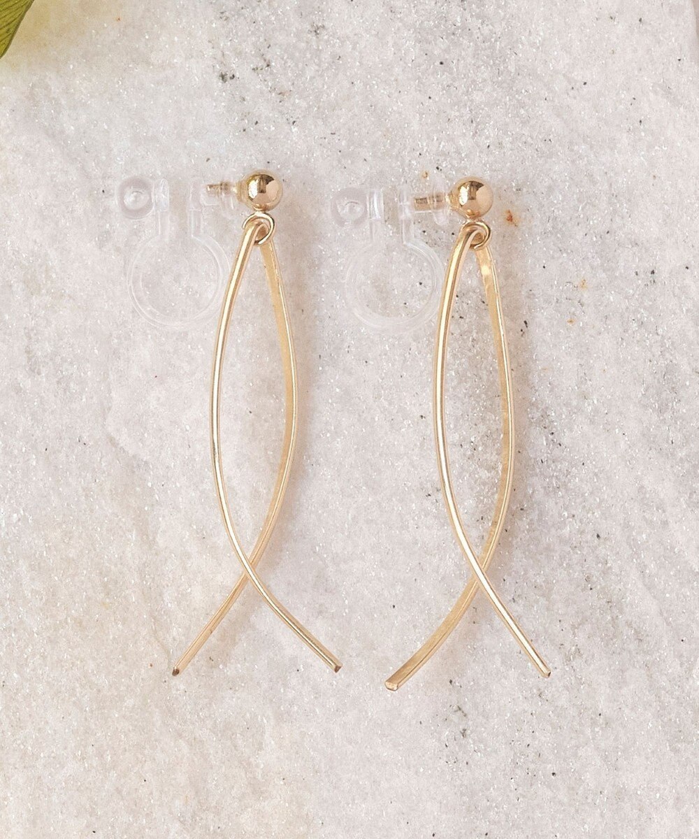 Phoebe 【K14GF】クロスラインスマートイヤリング 