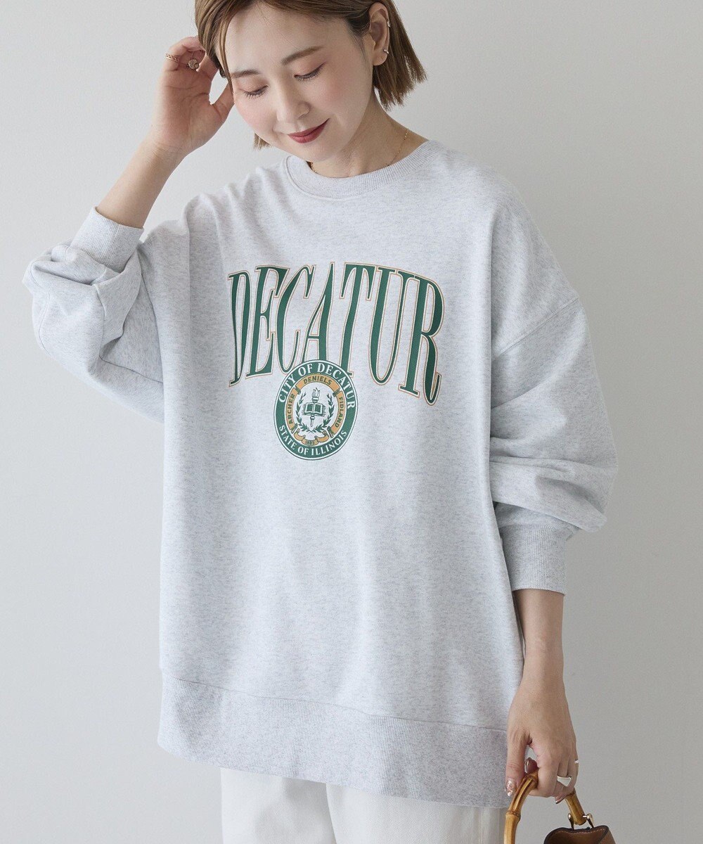 AMERICAN HOLIC カレッジロゴクラックプリント裏毛プルオーバー 