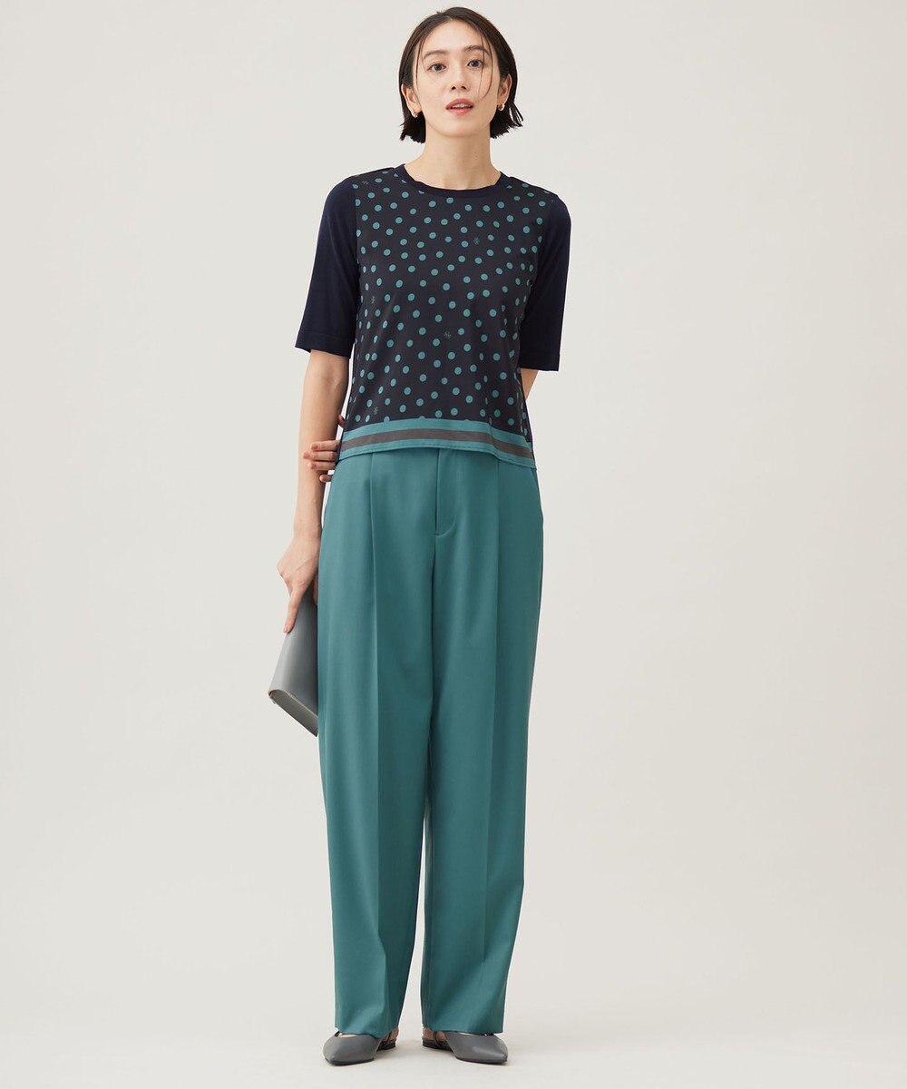 自由区 【アンサンブル対応・洗える】ポルカドットプリント プルオーバー 