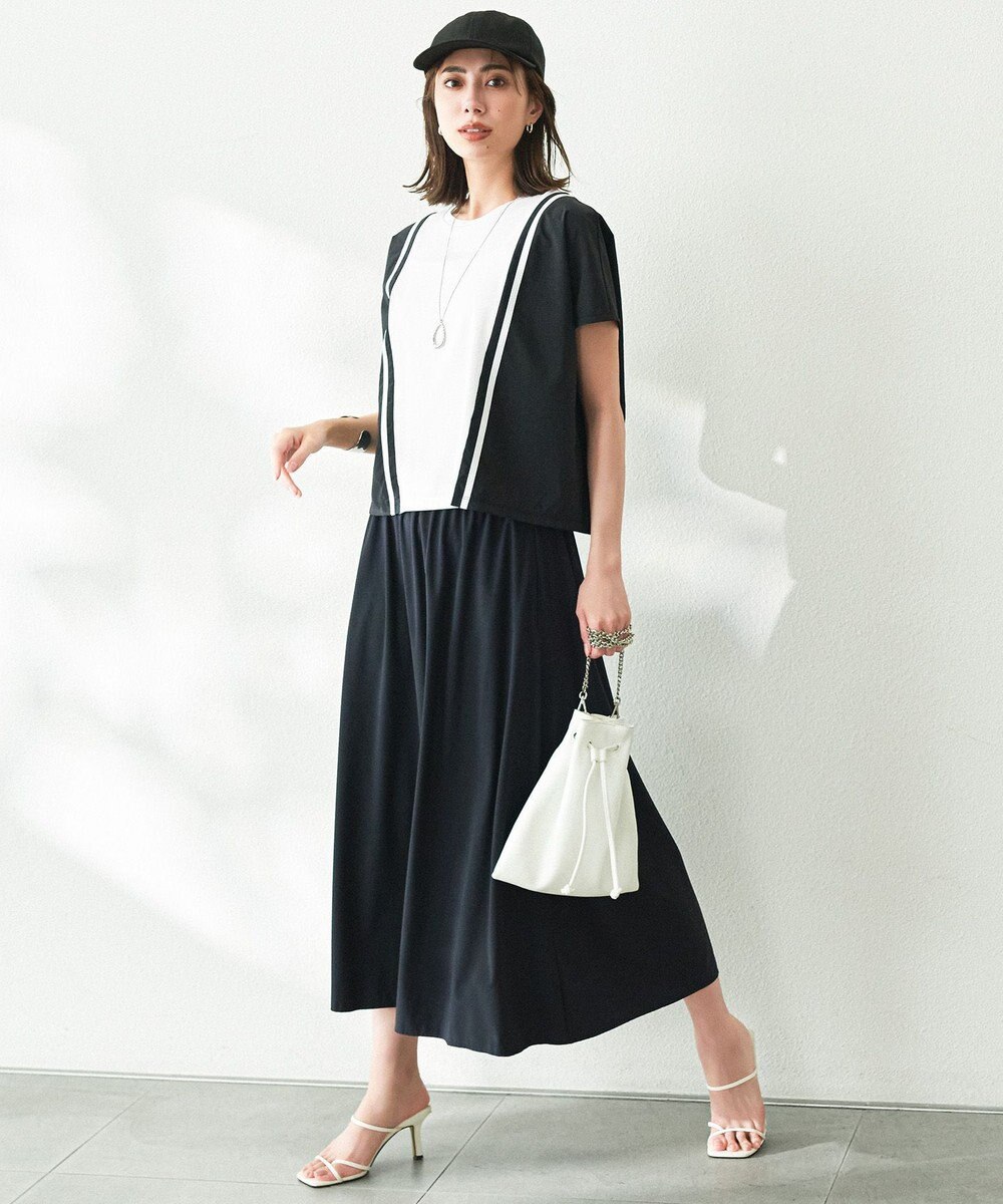 ICB 【WEB限定カラーあり・UVカット・接触冷感・速乾】マットスキューバ フレアスカート 