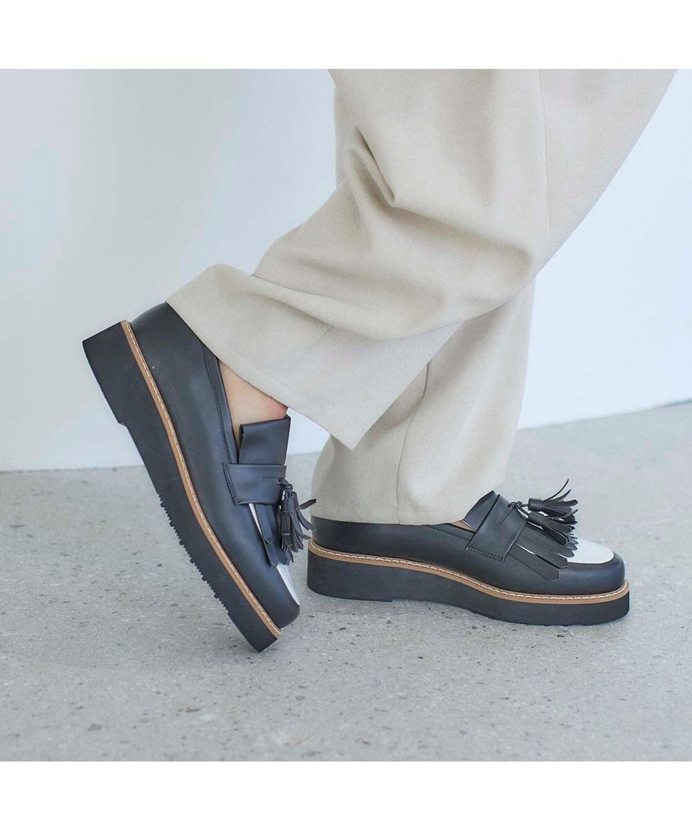 MODE ET JACOMO <carino>【レイン対応】【2WAY】厚底タッセルローファー 