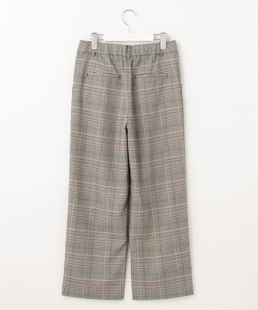 J.PRESS LADIES 【洗える】PL/Visストレッチチェック セミワイド パンツ 