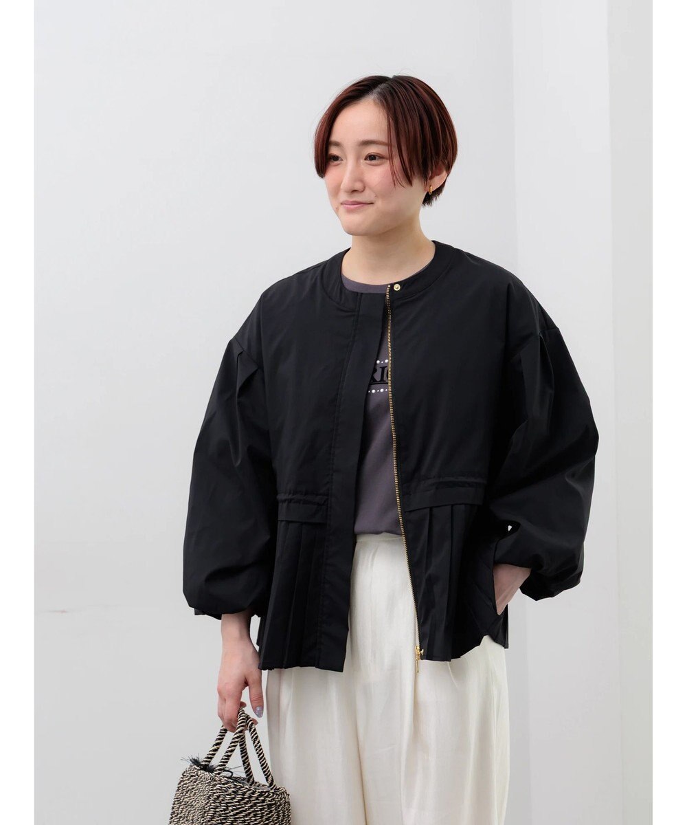 Te chichi 袖バルーンペプラムプリーツブルゾン 