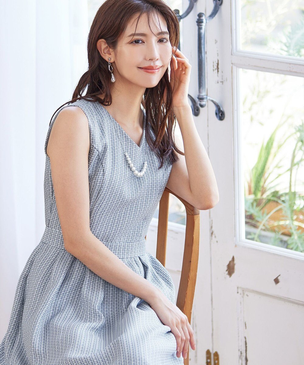 Tiaclasse 【洗える】ツイードタックワンピース 