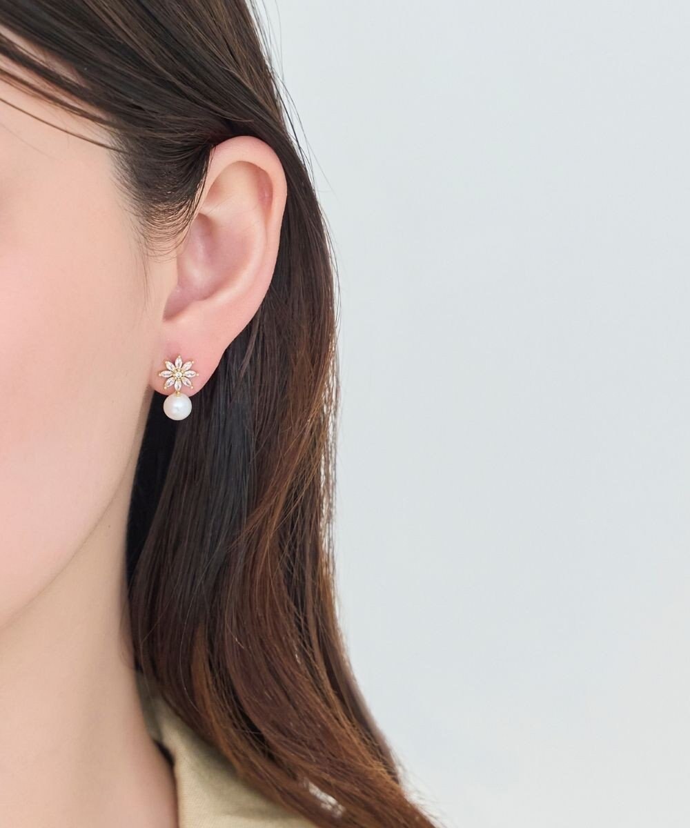 Phoebe クリスタルペタルパールピアス 