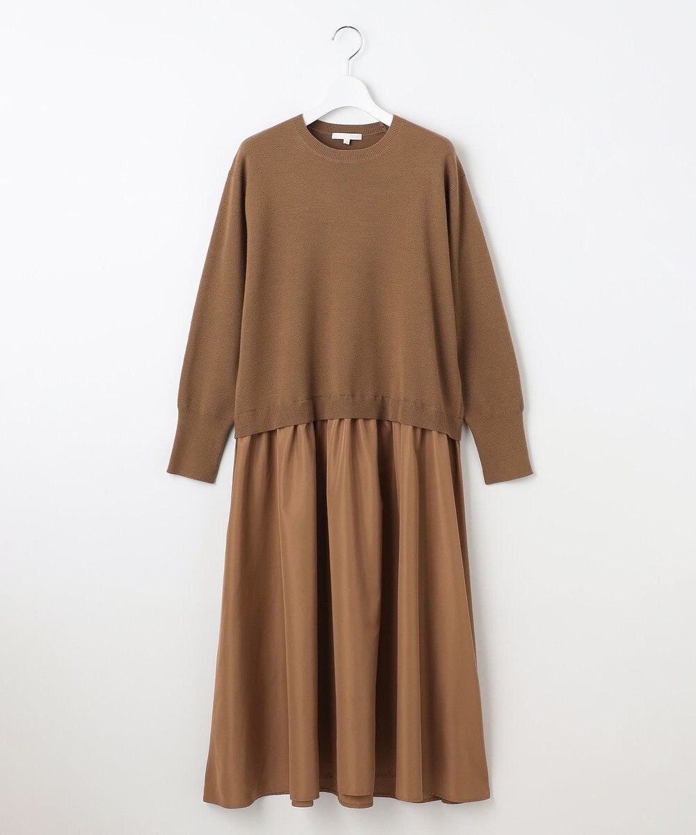 自由区 【カタログ掲載】ウールミラノ異素材 ワンピース 