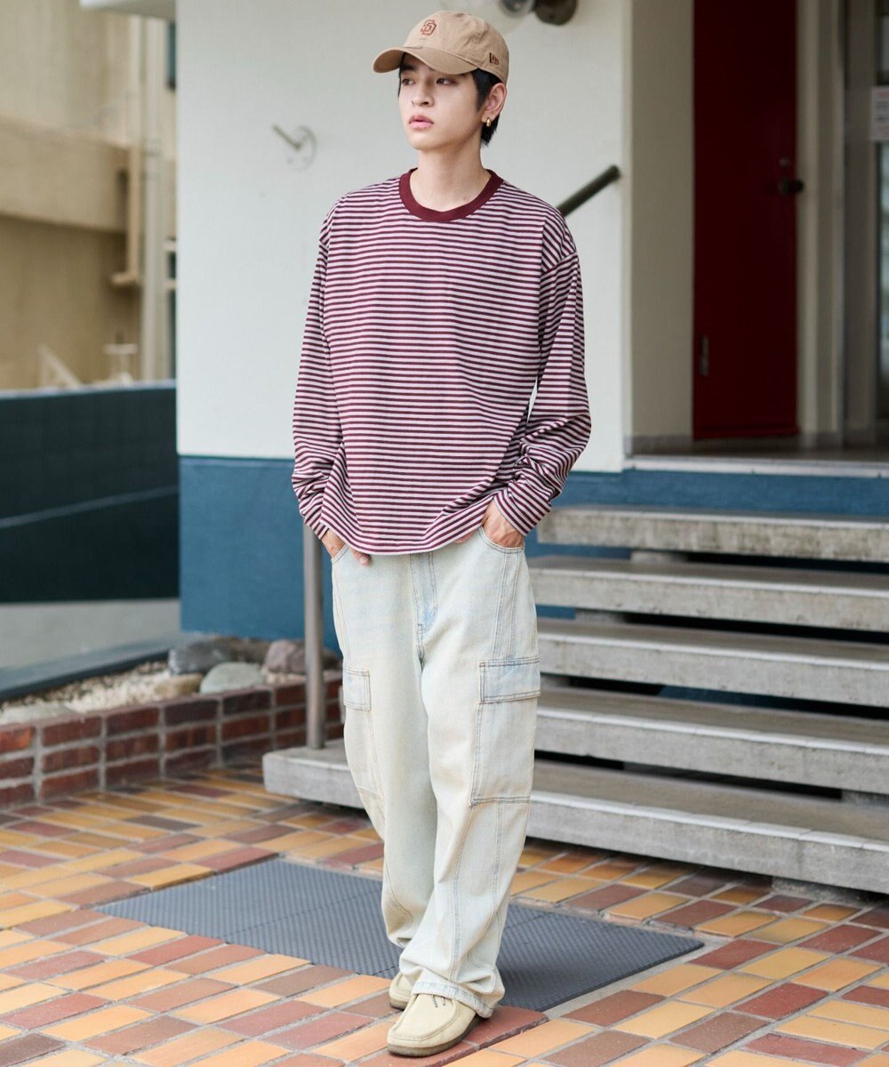 WEGO ワイドスリーブボーダーT（長袖） 