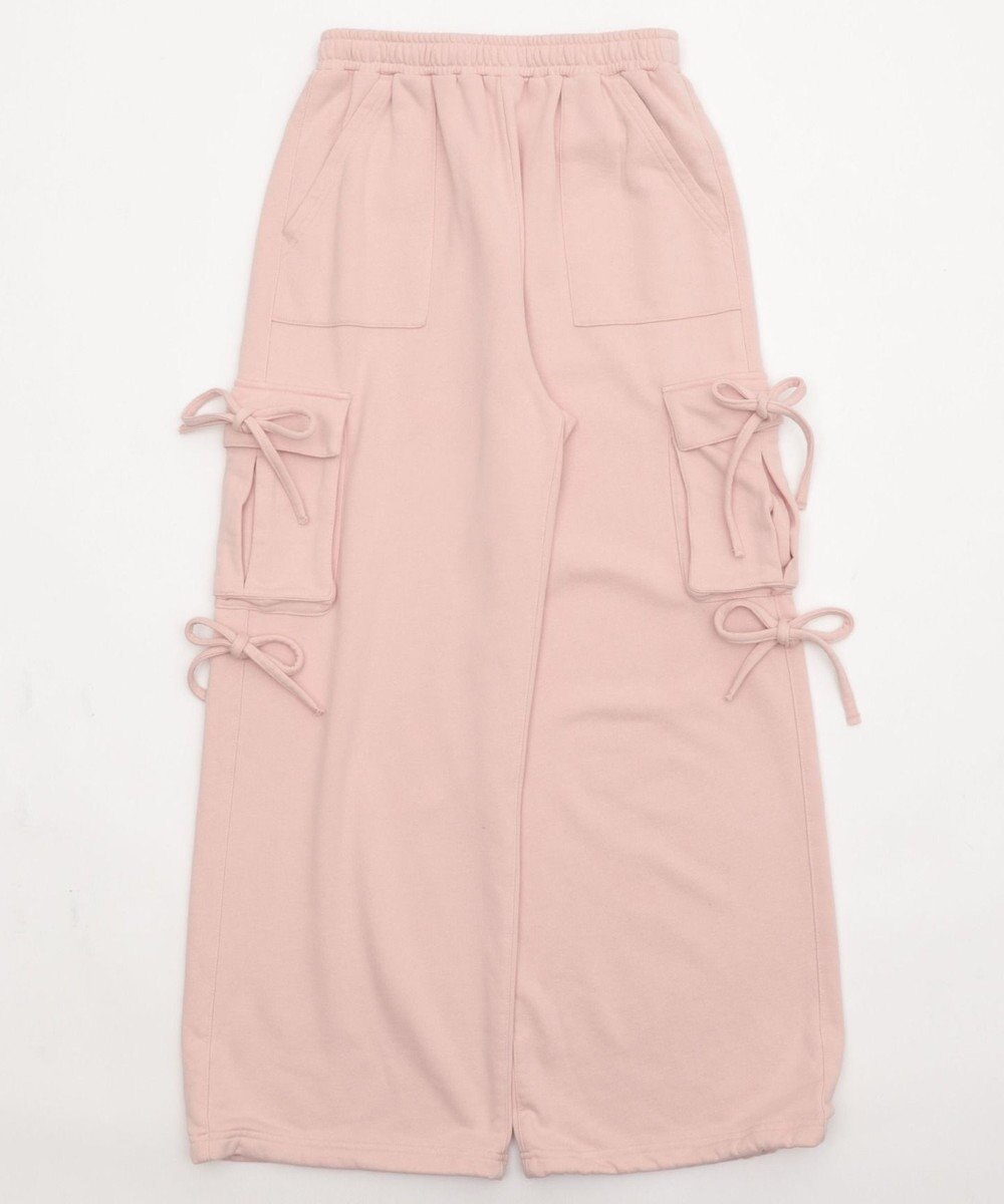 WEGO 【ウエストゴム】リボンカーゴスウェットパンツ 