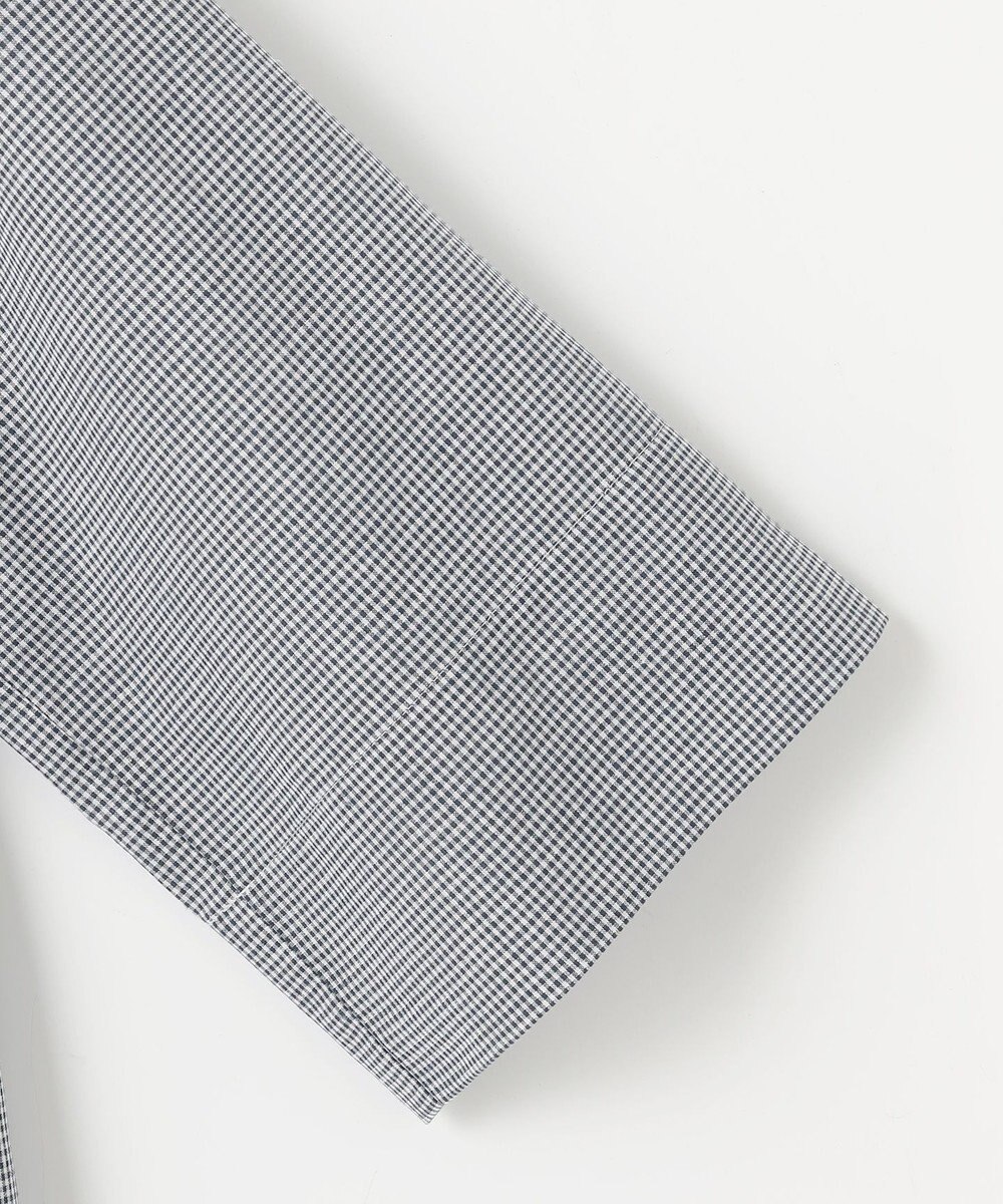 J.PRESS LADIES 【洗える】リネンminiチェック フロントピンタック シャツ 