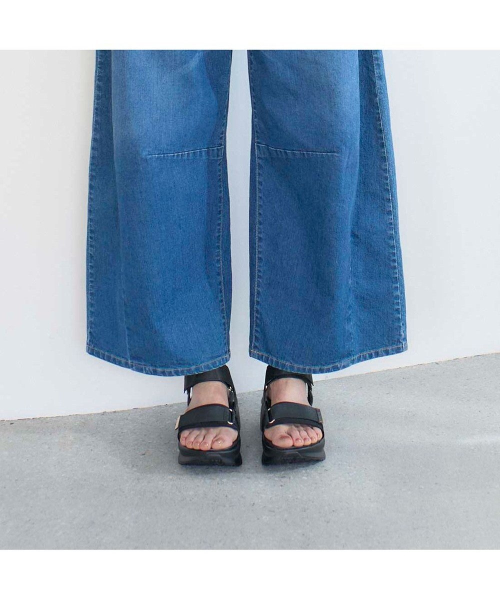 MODE ET JACOMO <noyau>厚底サテンベルクロスポーツサンダル 