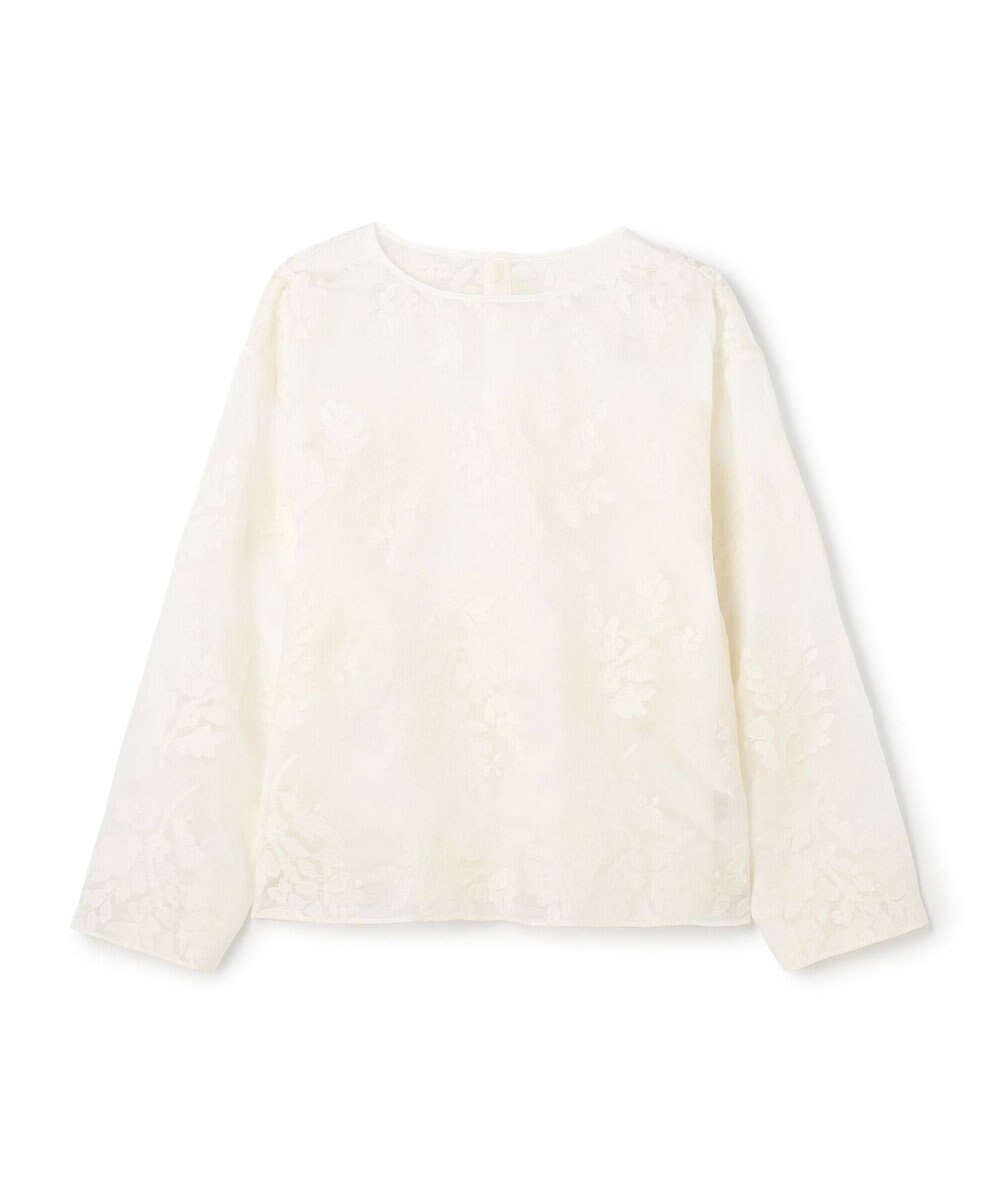 UNFILO L 【前後着用可能の2WAY仕様】ボタニカル エンブロイダリー ブラウス 