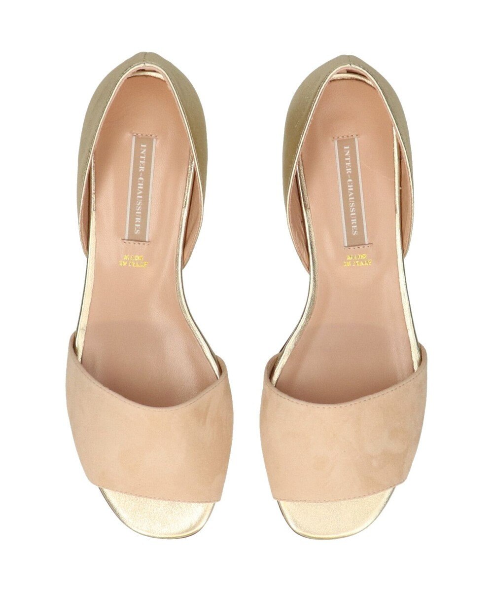 INTER-CHAUSSURES 【INTER-CHAUSSURES】異素材コンビオープントウパンプス 