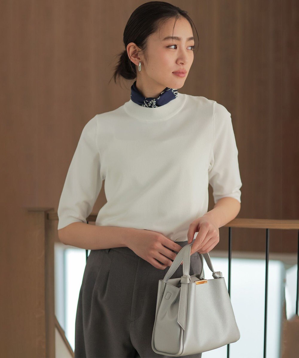 組曲 S マイラックカラー 6分袖 ニット 