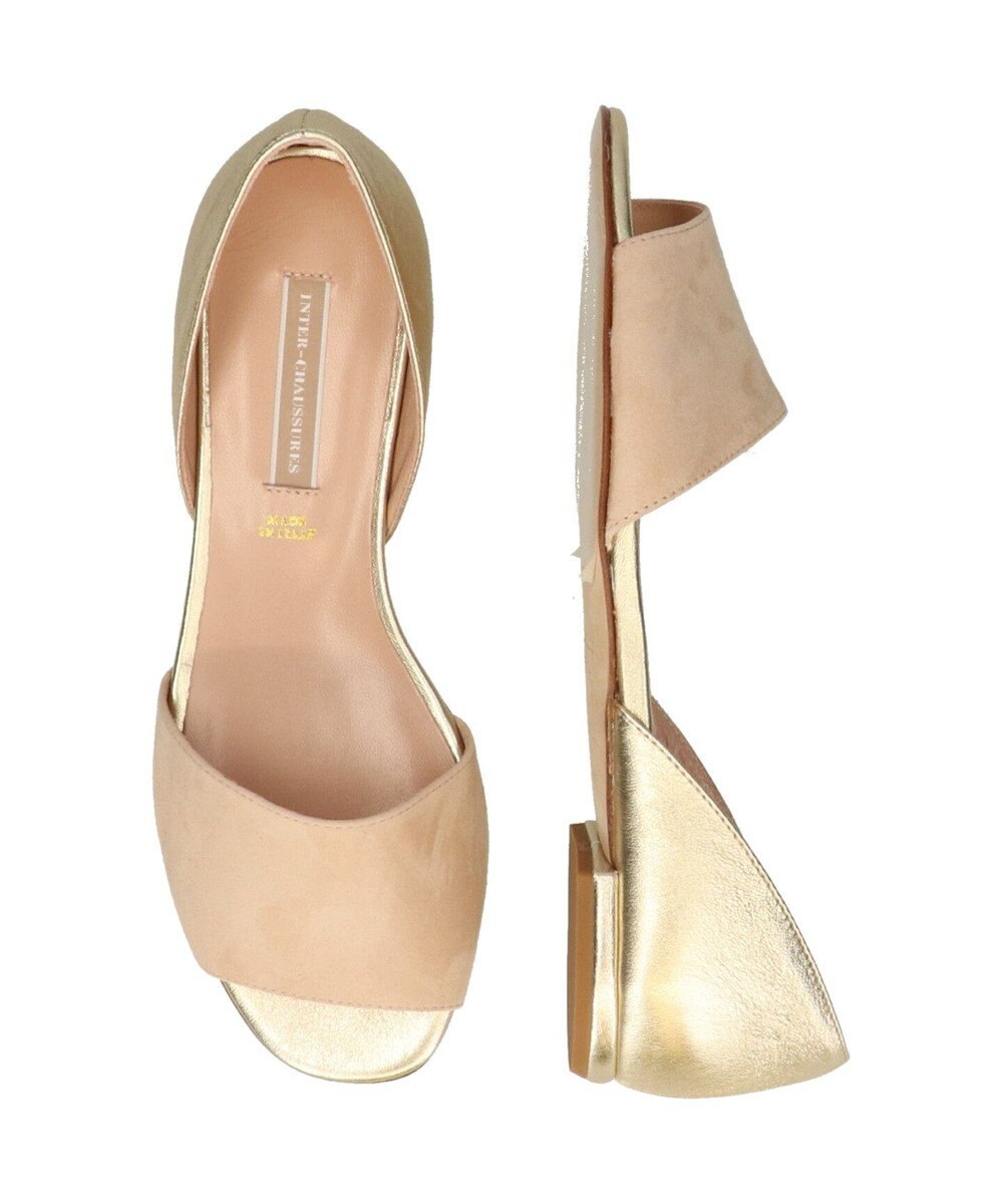 INTER-CHAUSSURES 【INTER-CHAUSSURES】異素材コンビオープントウパンプス 