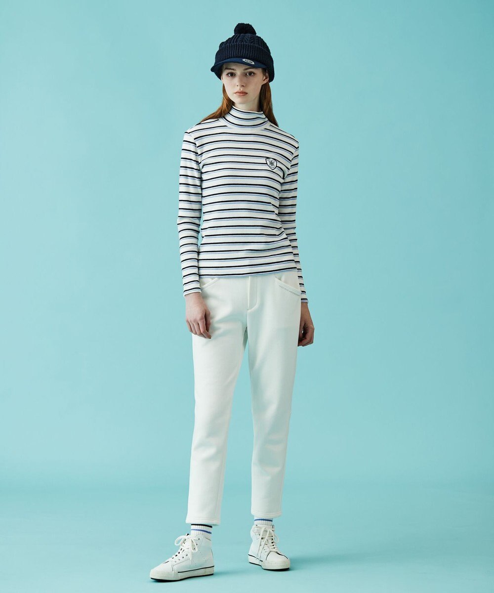 23区GOLF 【WOMEN】【吸湿発熱】グランサーモ ボーダー柄 モックネック カットソー 