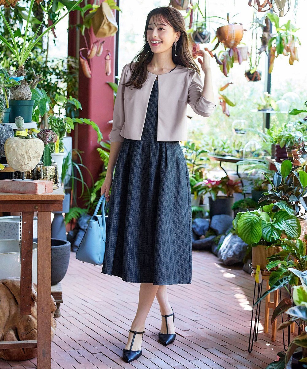 Tiaclasse 【洗える】ツイードタックワンピース 