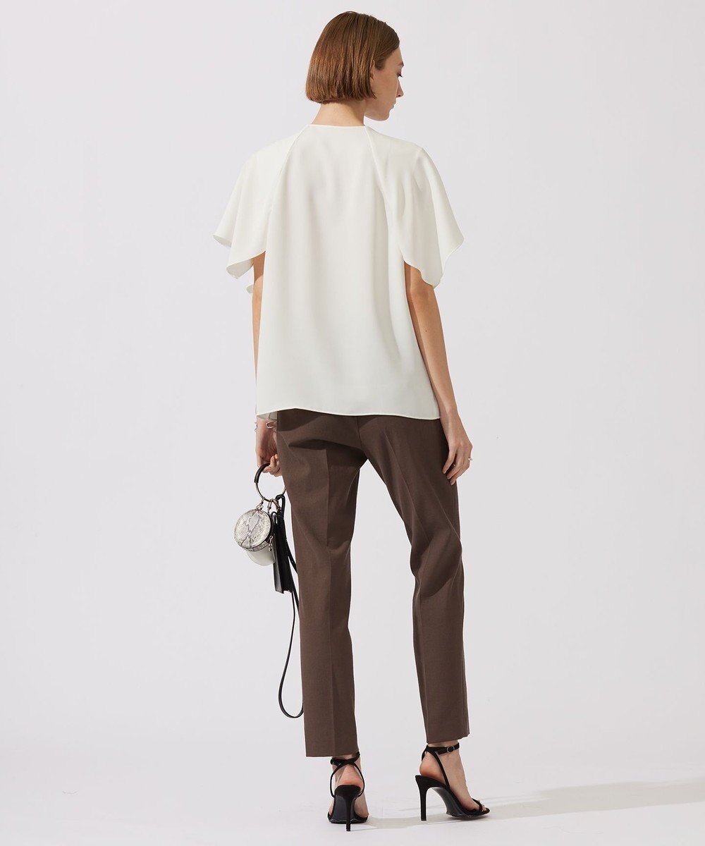 ICB L 【UVカット・接触冷感・防シワ・洗える】エステルダブルクロス ハンカチーフスリーブブラウス 