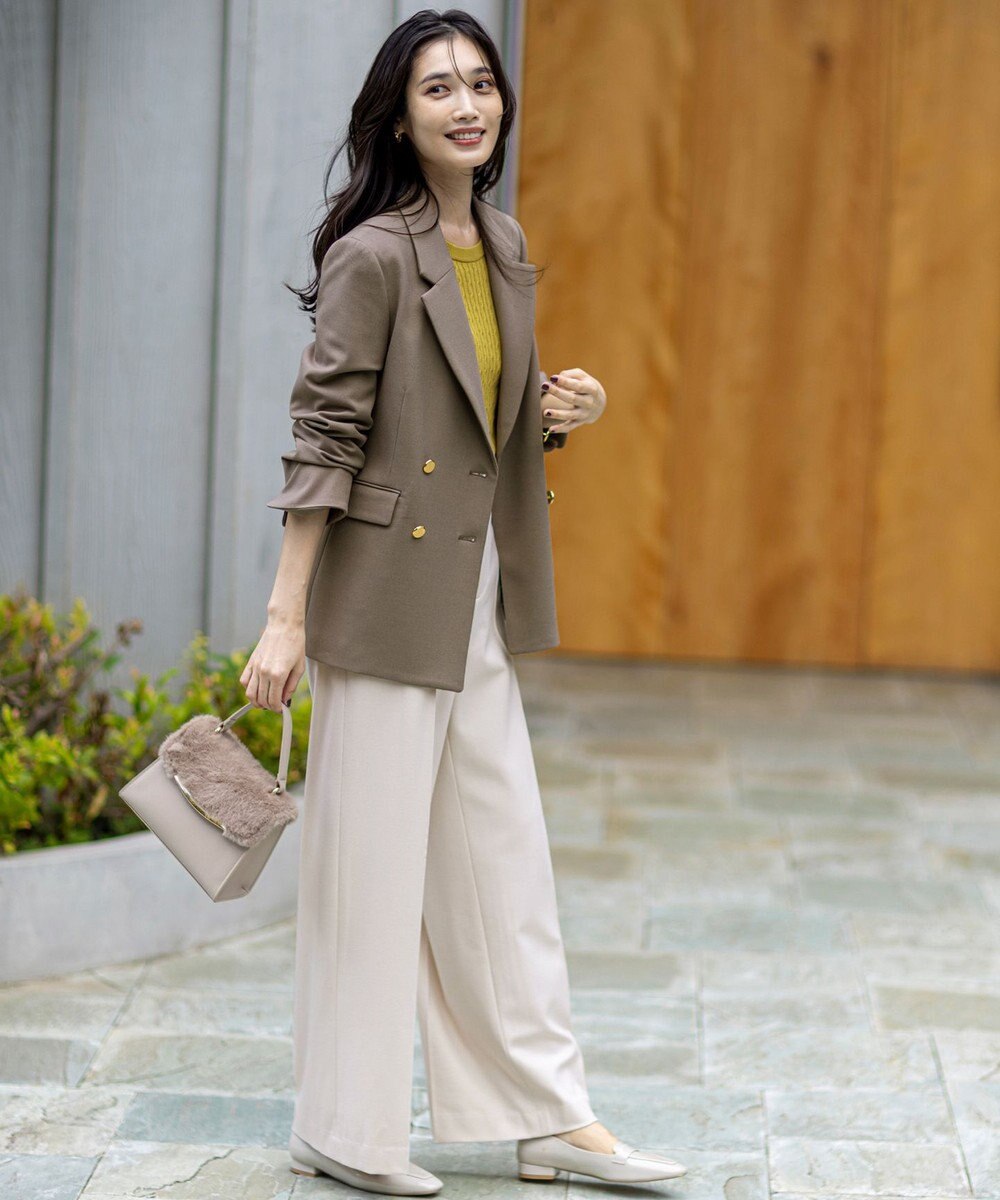 ANY SIS ビューティサーモ2WAYストレッチ ワイドパンツ 