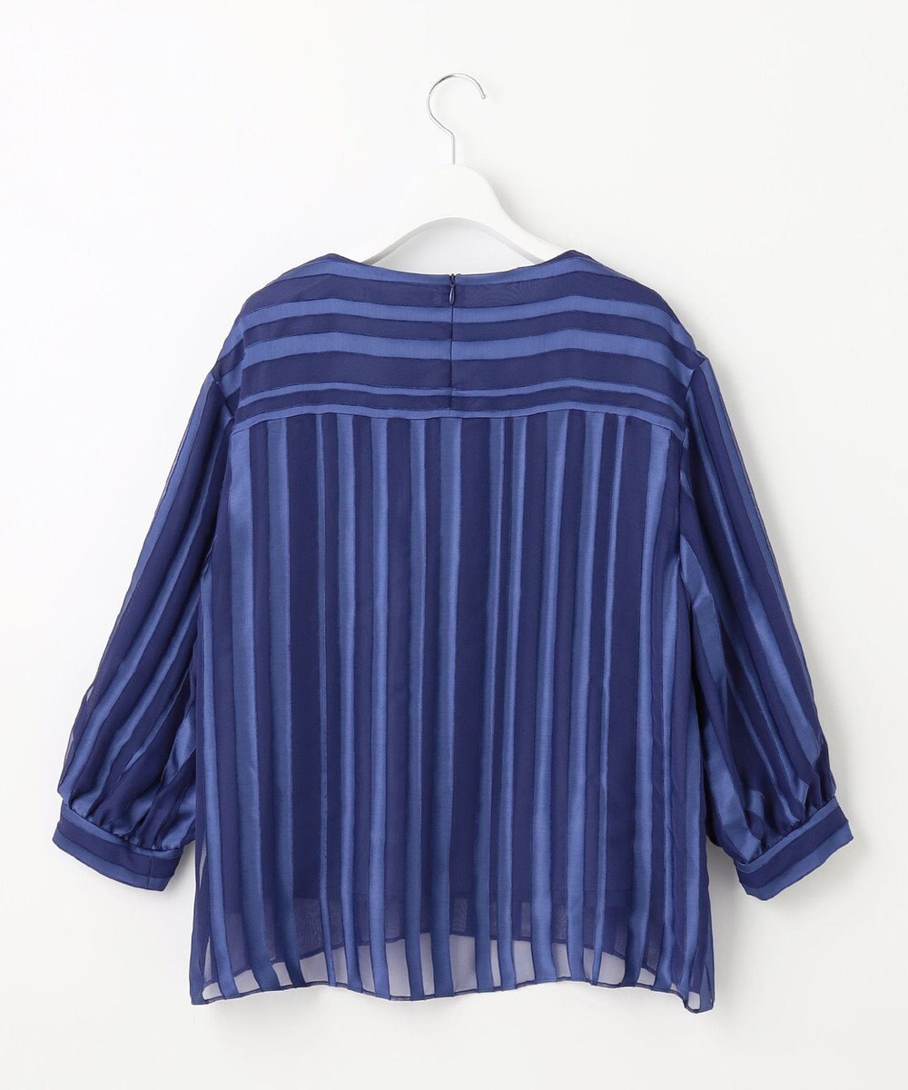 自由区 【XSサイズ～/洗える/セット可】オパールストライプ ブラウス 