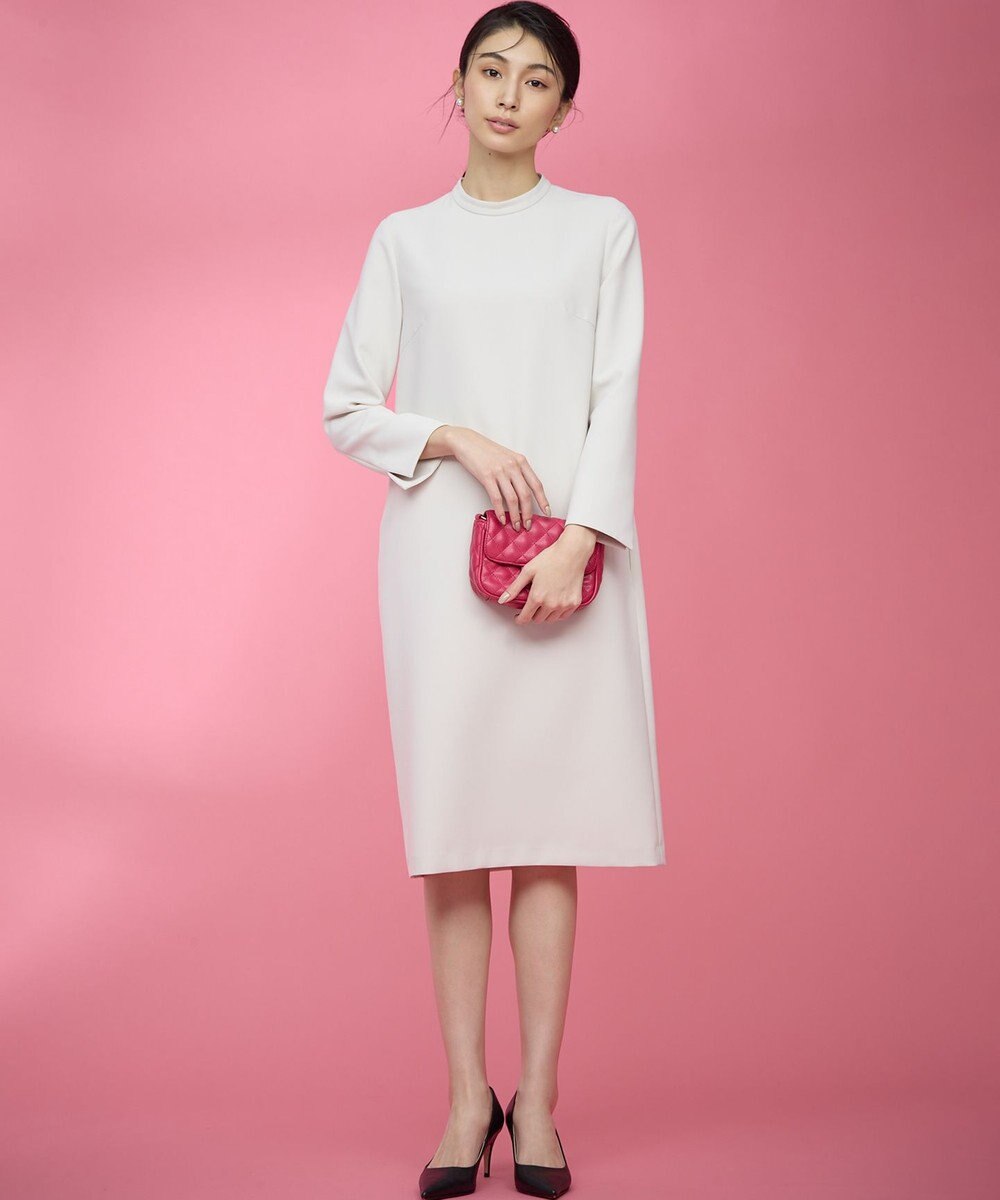 組曲 L 【KUMIKYOKU NAVY】コンフォータブルドレープ レース襟ワンピース 